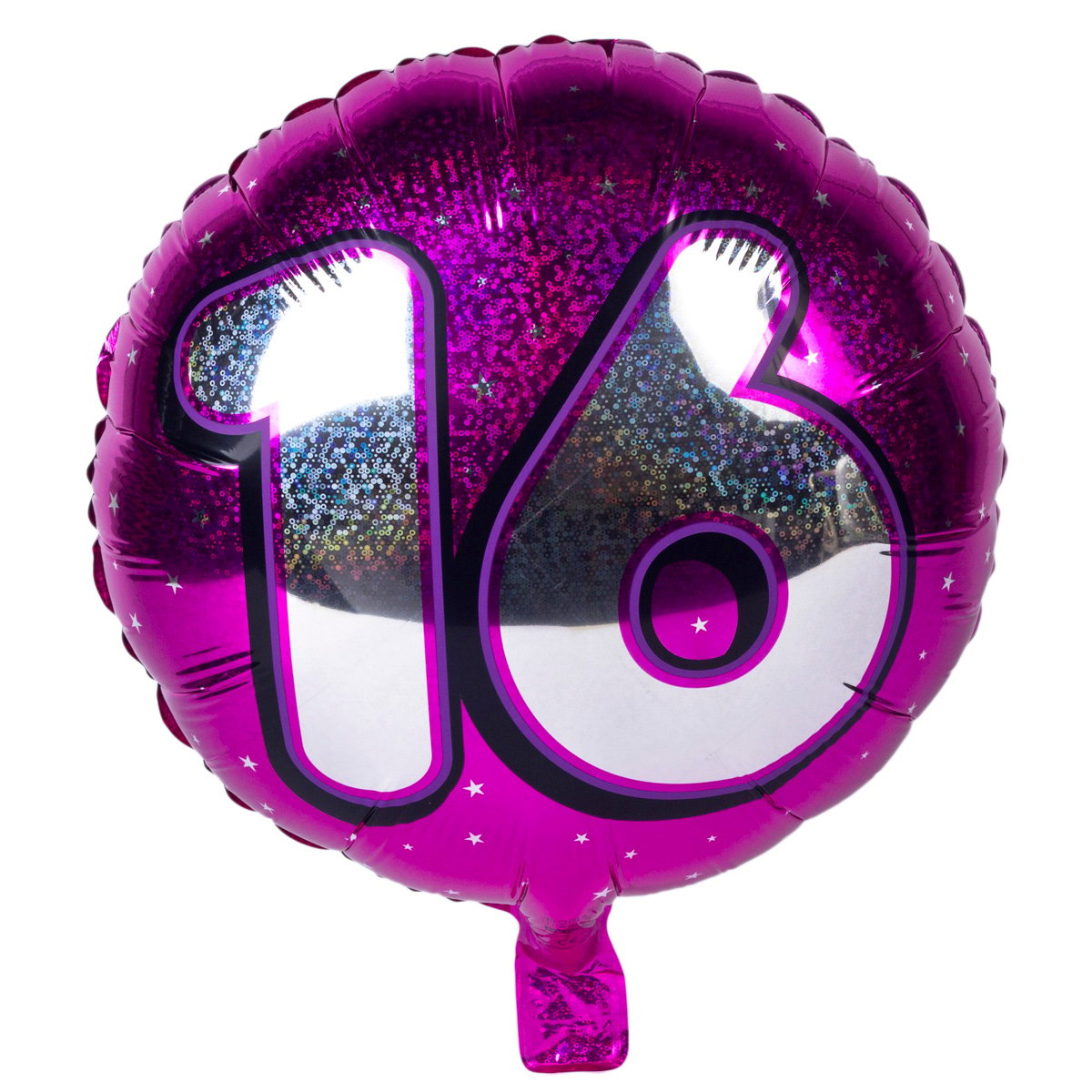 Holographic Pink Age 16 Foil Helium Balloon