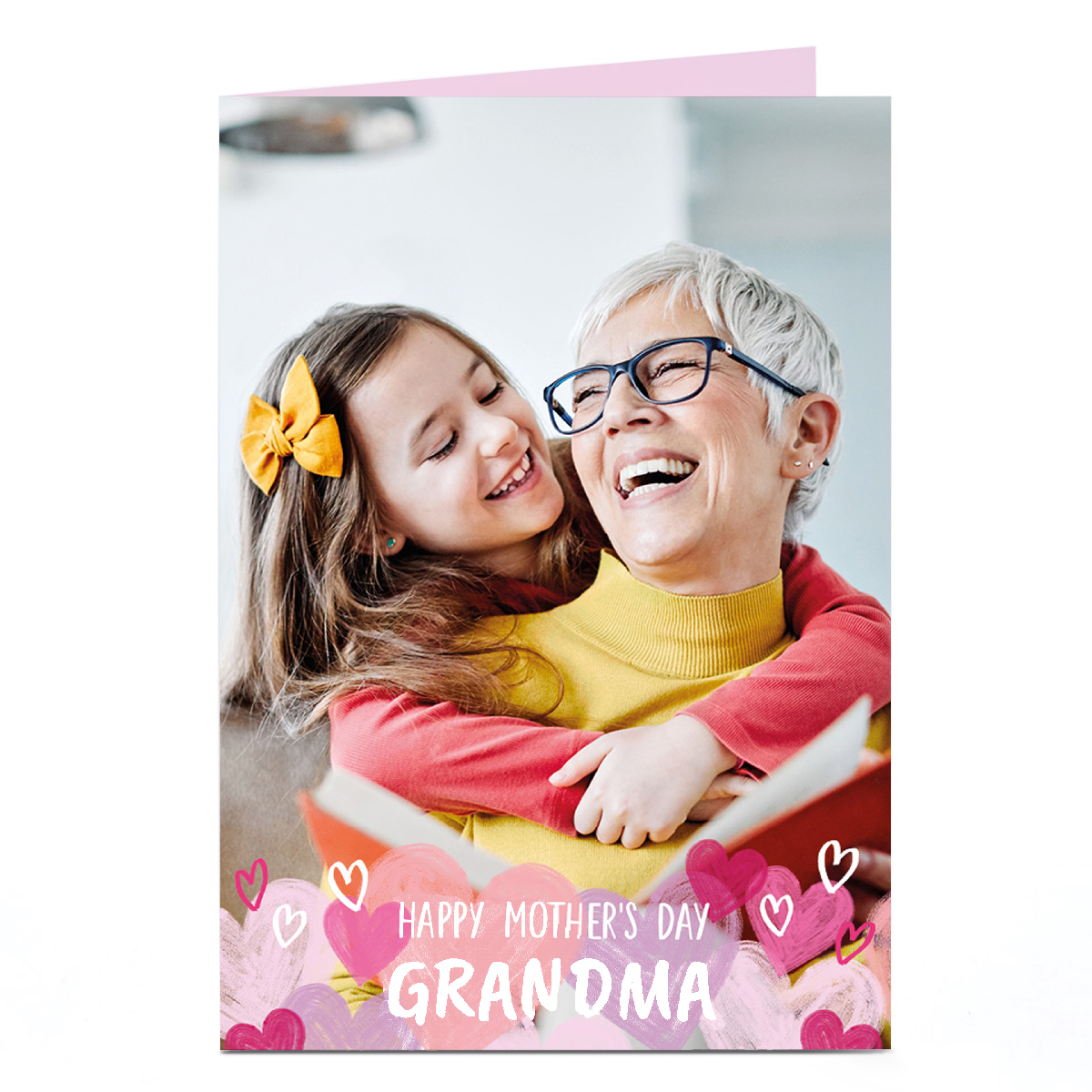 Personalised Mother's Day Card - IMAGE BG with Hearts