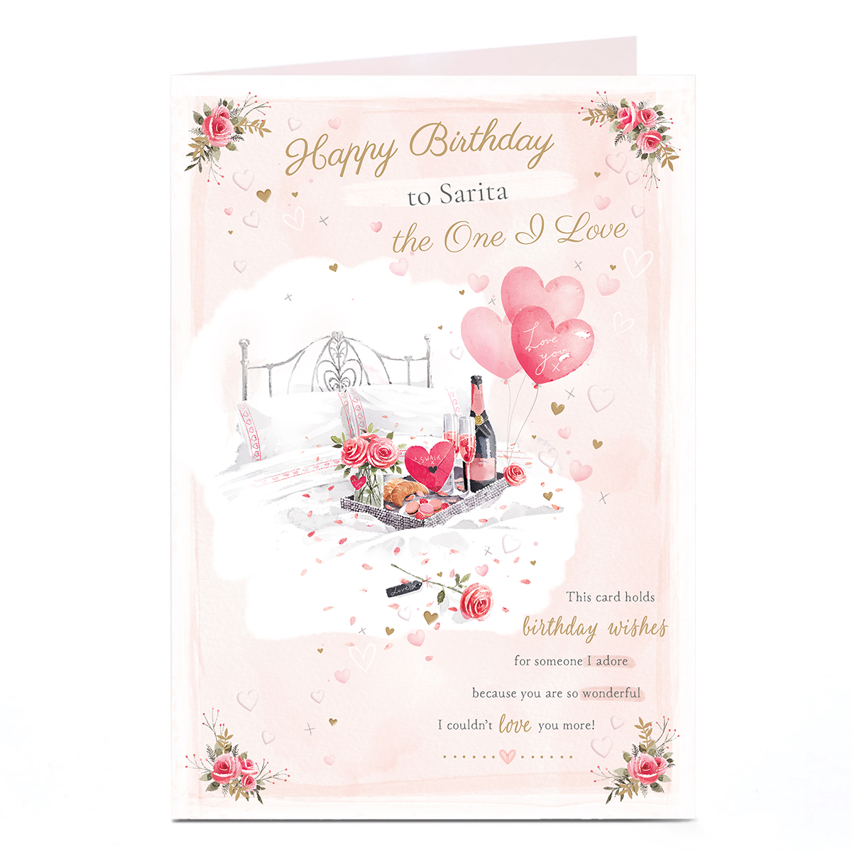 Personalised Birthday Card - Champagne In Bed