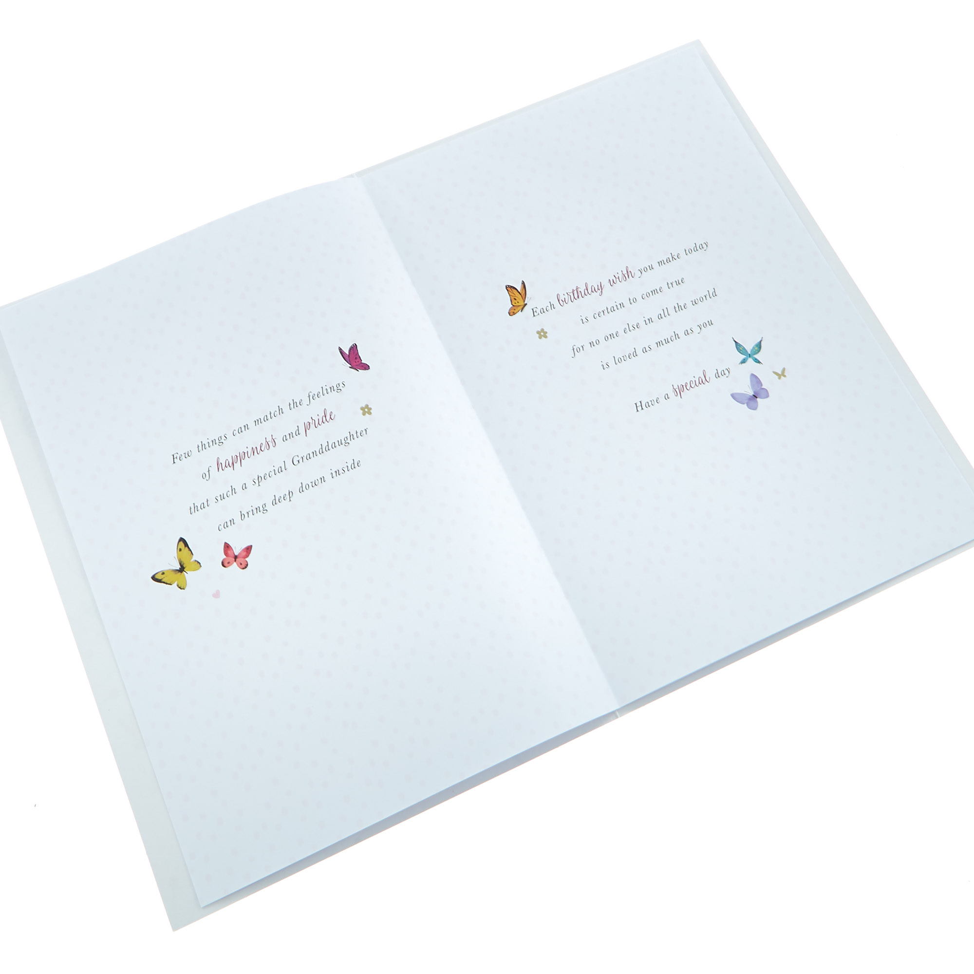 Birthday Card - Granddaughter Flowers & Butterflies 