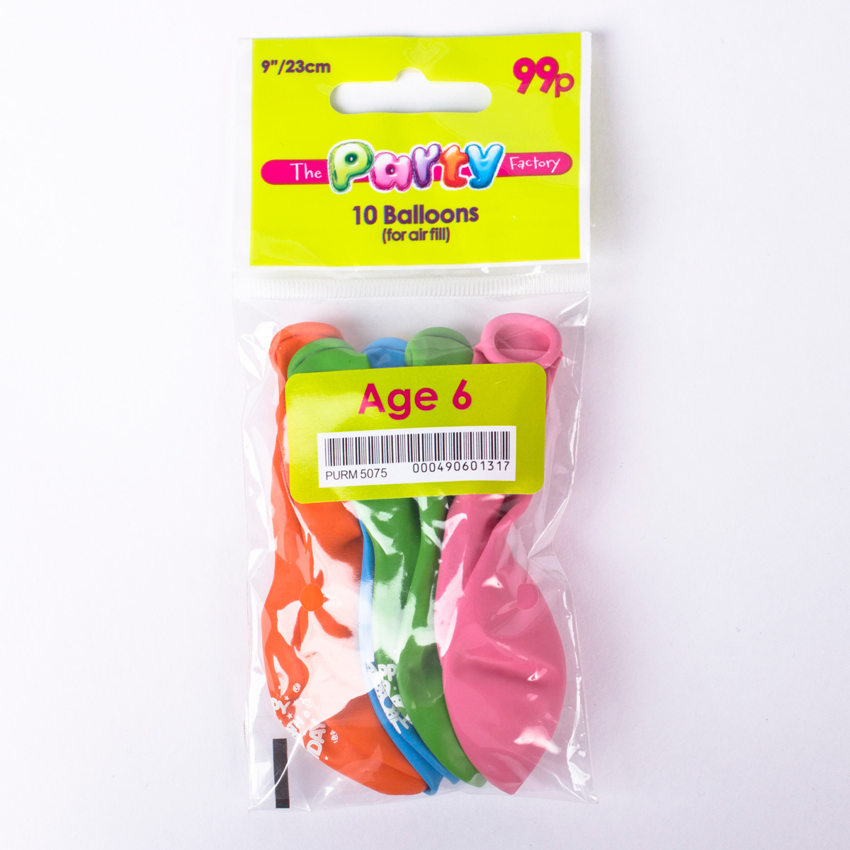 Multicoloured Age 6 Small Air-fill Latex Balloons, Pack Of 10