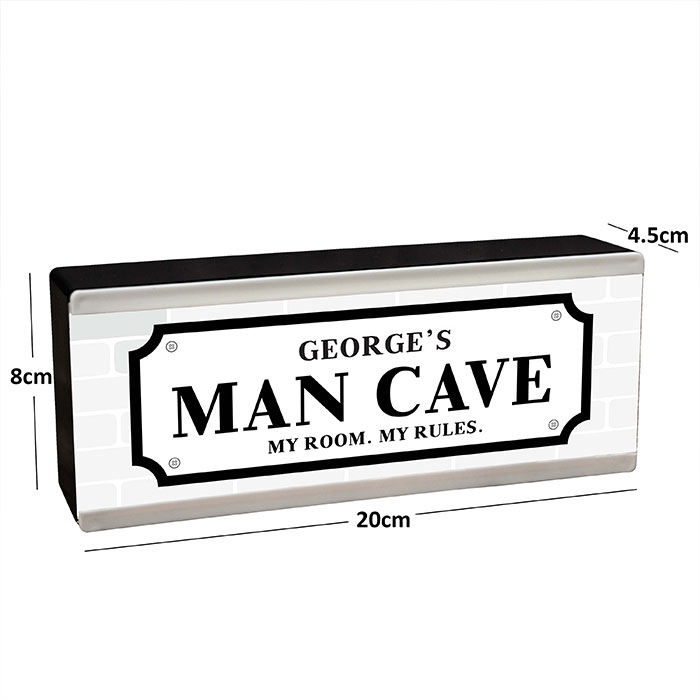 Personalised Room Sign Light Box Man Cave