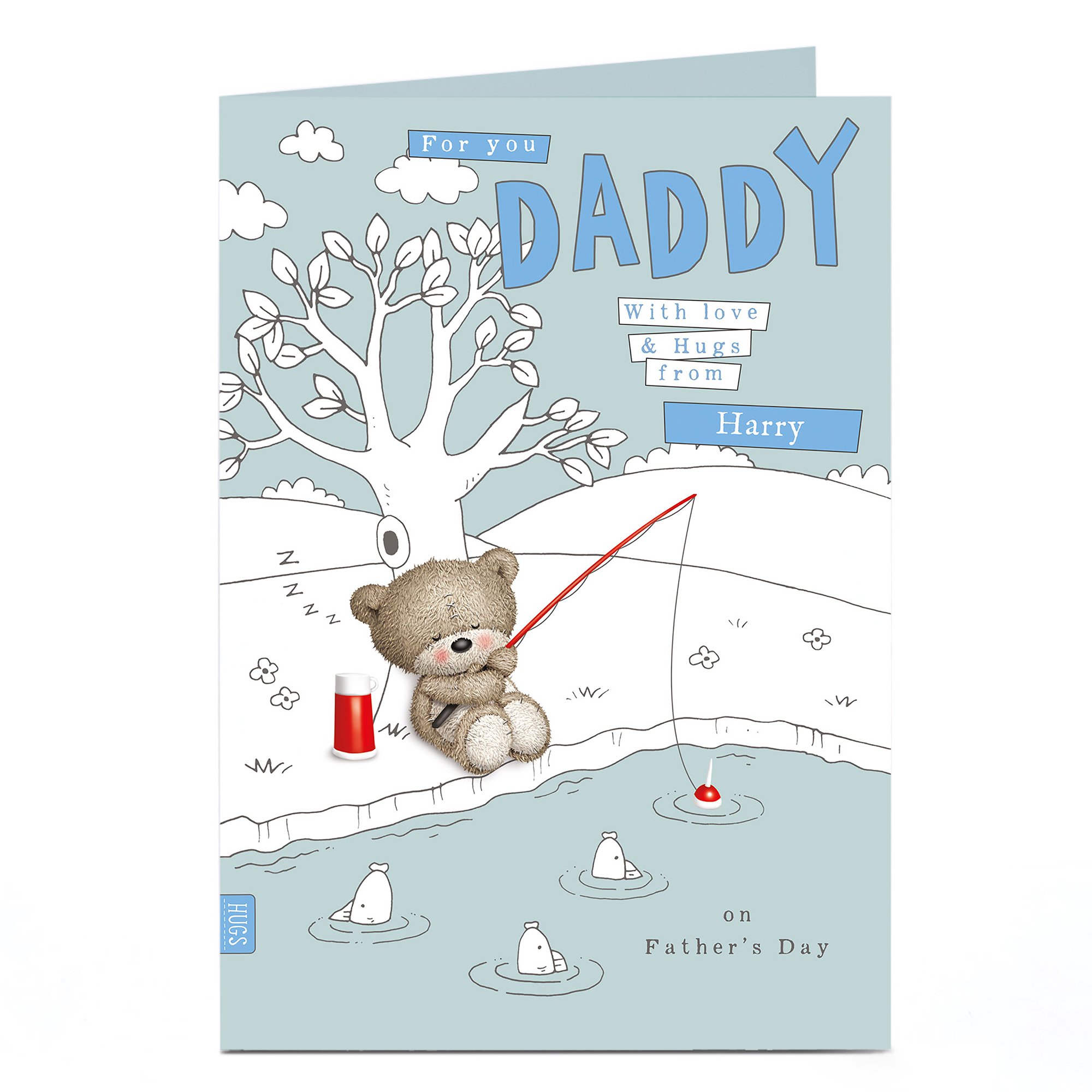 Hugs Personalised Father's Day Card - Fishing Bears Daddy