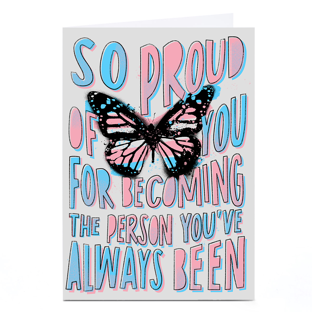 Personalised Pride LGBTQ+ Card - Proud of You, Trans Flag