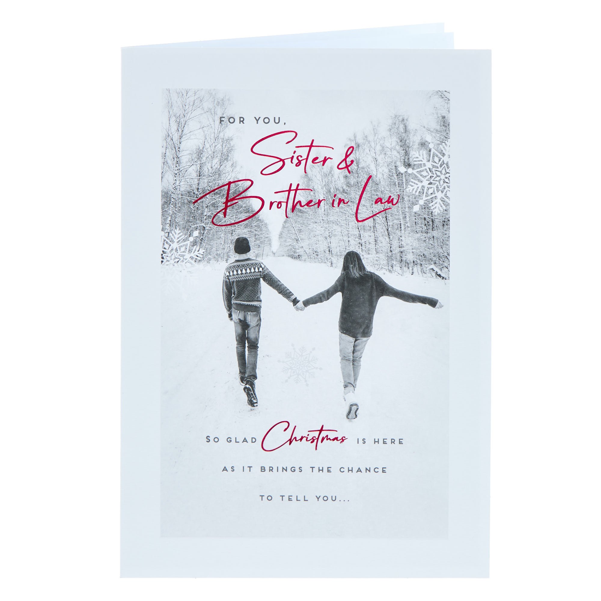 Sister & Brother In Law Black & White Christmas Card