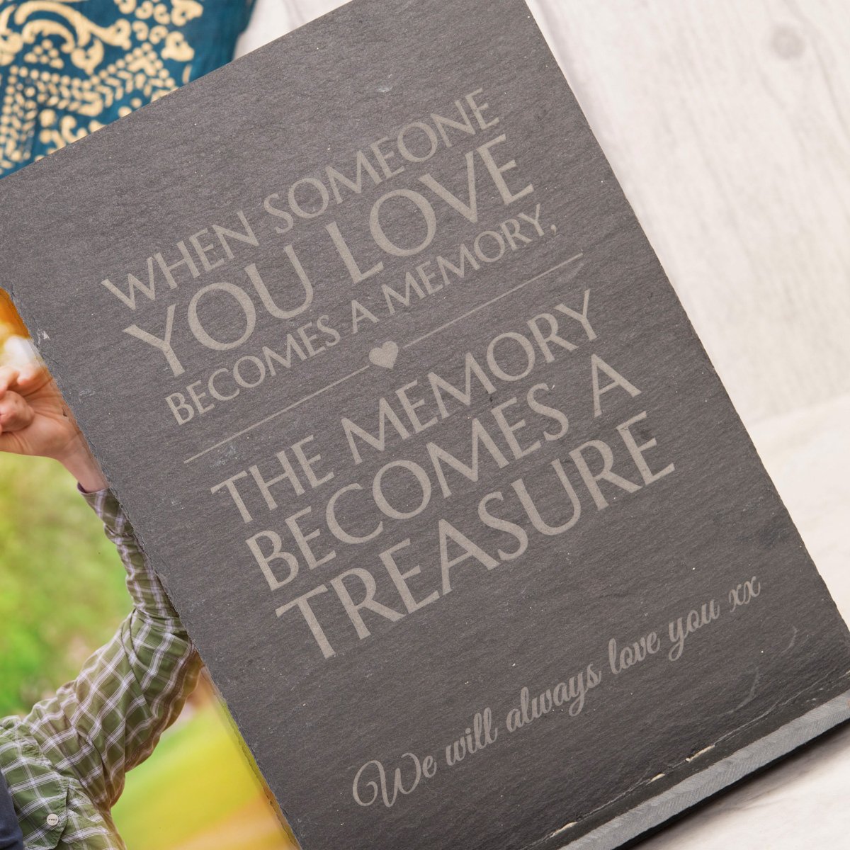 Personalised Engraved Slate Chalkboard Photo Frame - When Someone You Love