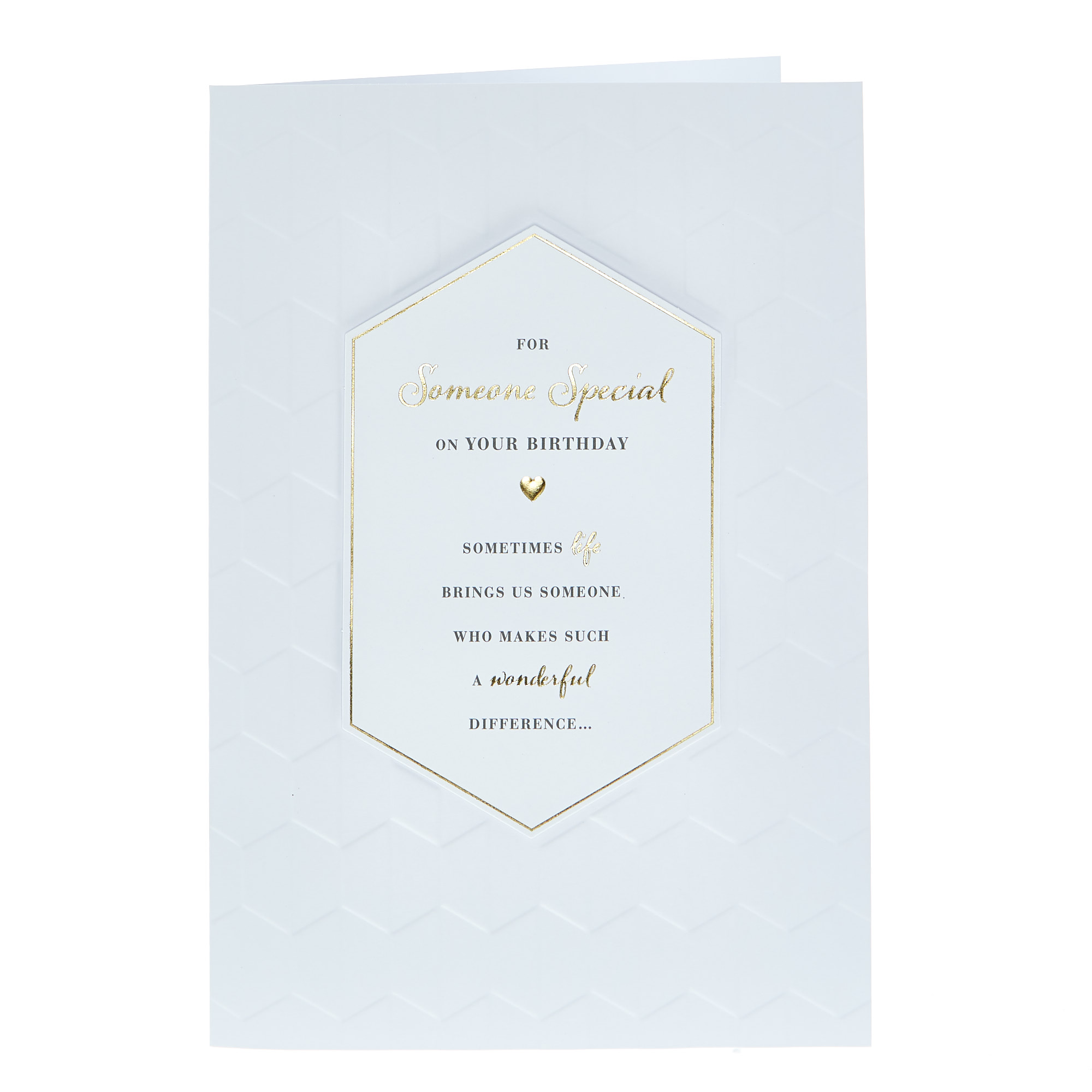 Birthday Card - Someone Special White & Gold