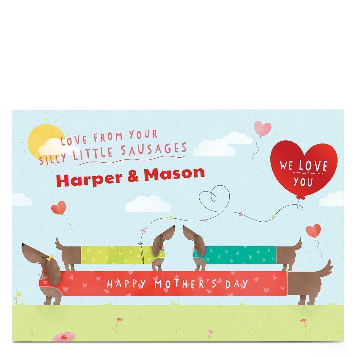 Personalised Mother's Day Card - From Your Silly Little Sausages