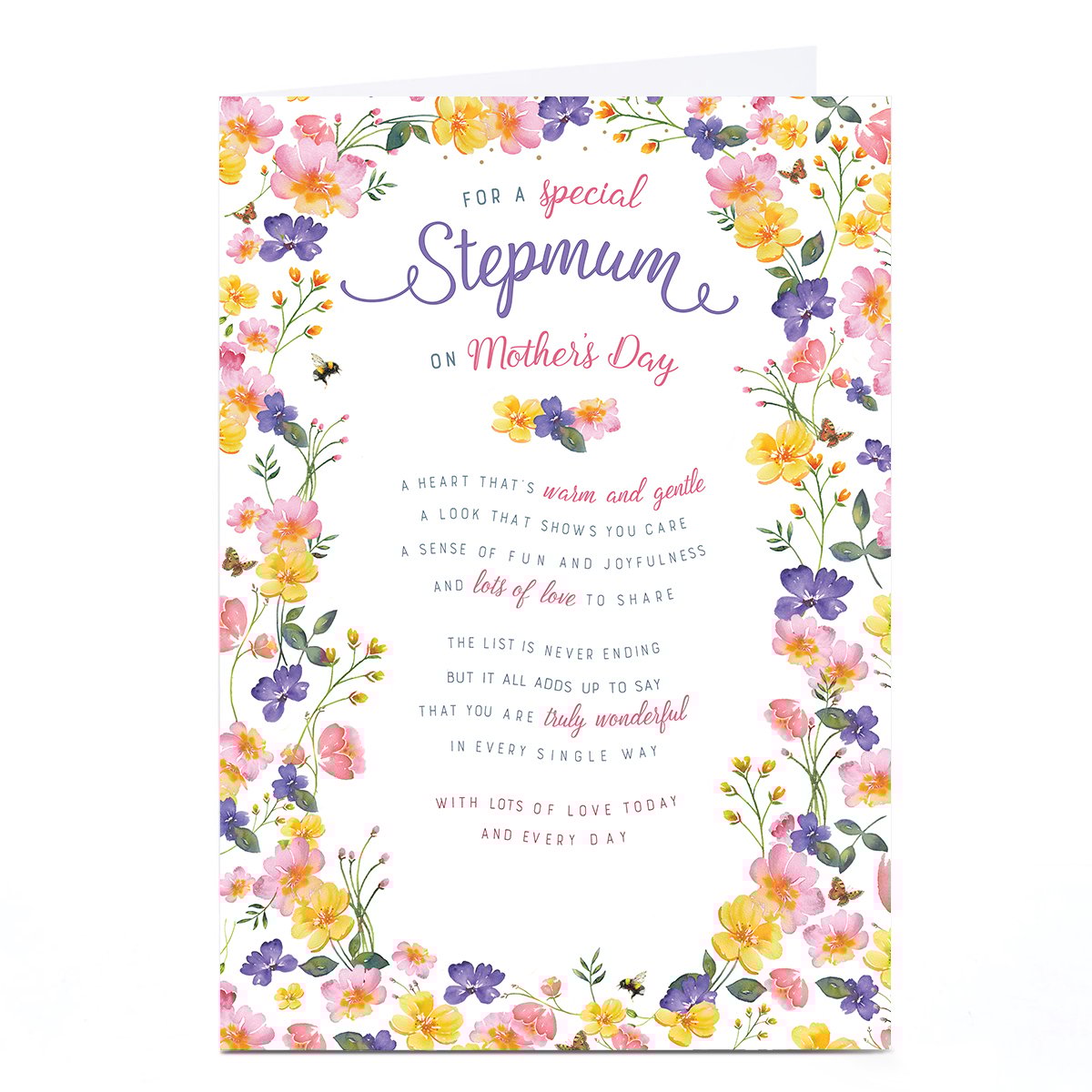 Personalised Mother's Day Card - Special Stepmum Poem
