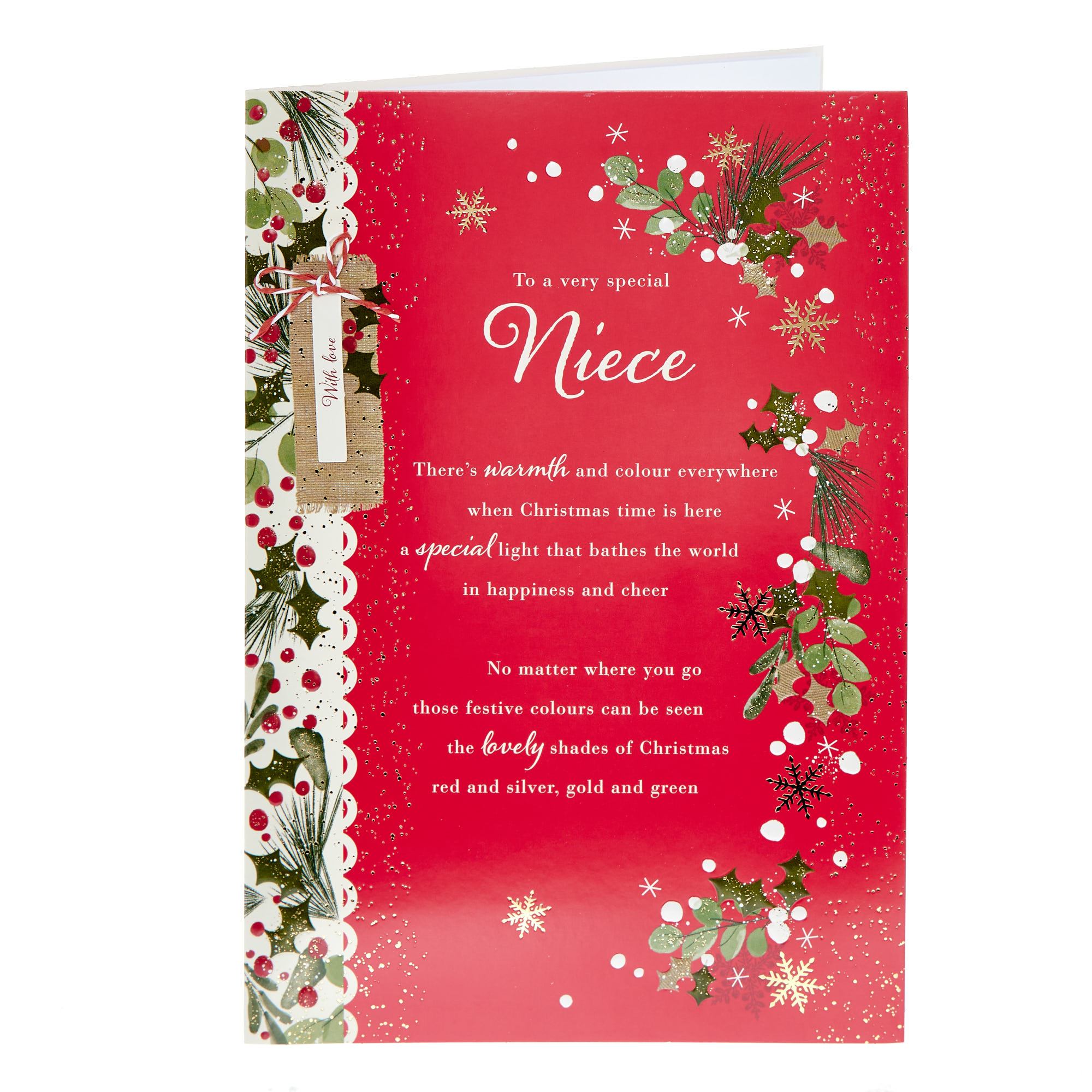Niece Holly Border Christmas Card