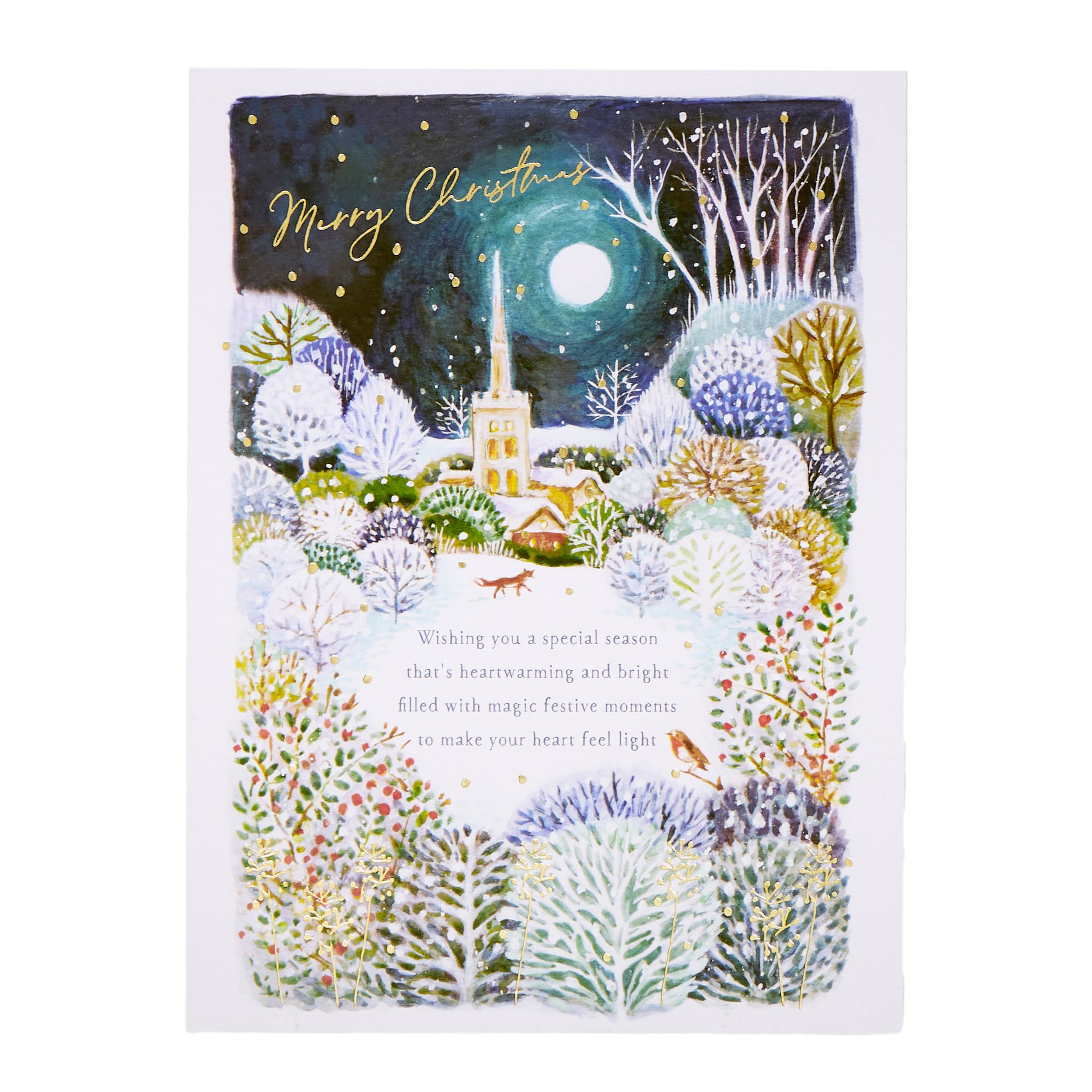 10 Deluxe Snowy Scene Charity Christmas Cards - 2 Designs