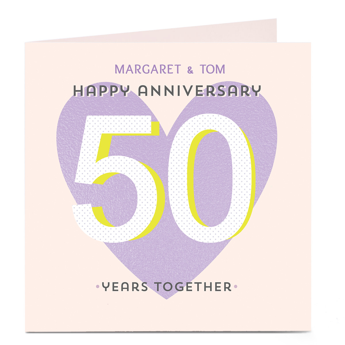 Personalised Anniversary Card - Purple Heart