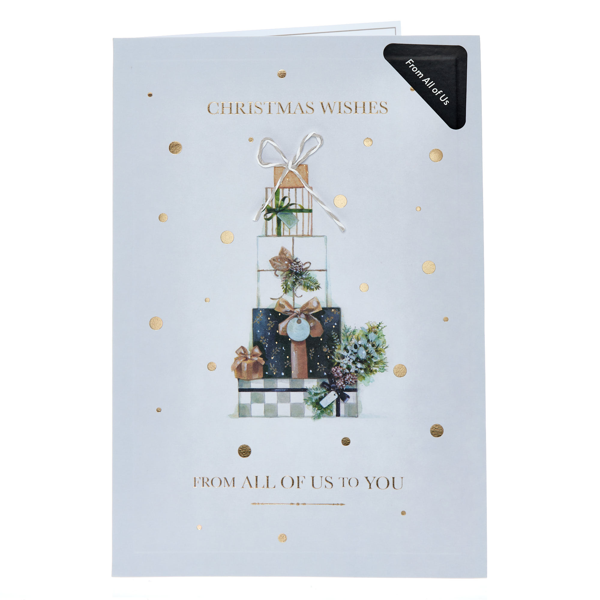 From All of Us Stacked Gifts Christmas Card