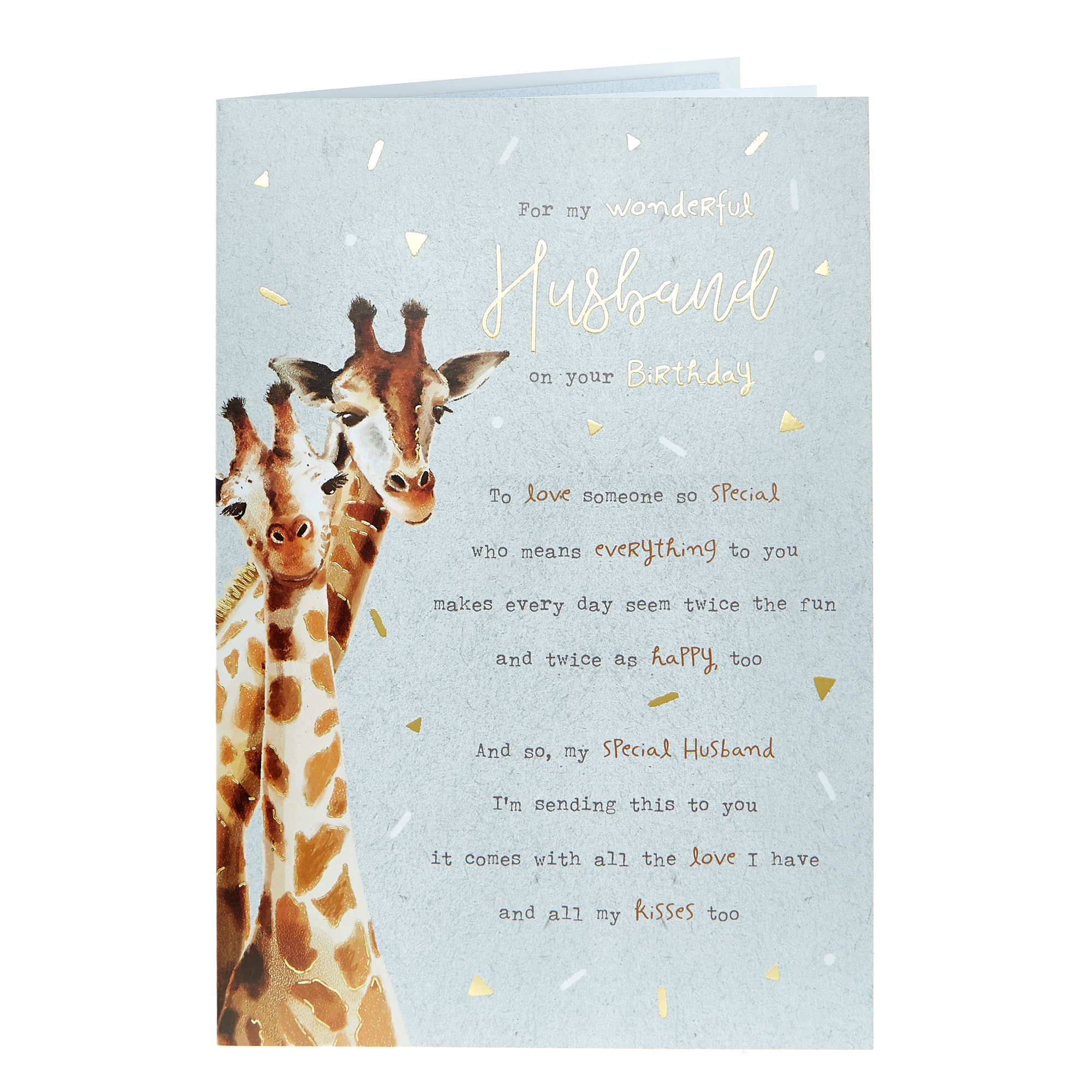 Birthday Card - Husband Giraffe Couple