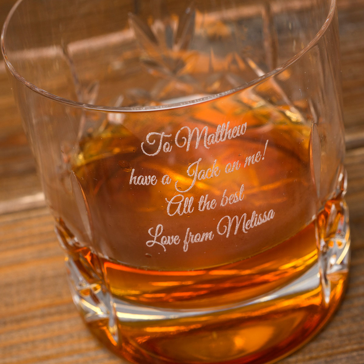 Engraved Crystal Whisky Tumbler & Jack Daniels Gift Set
