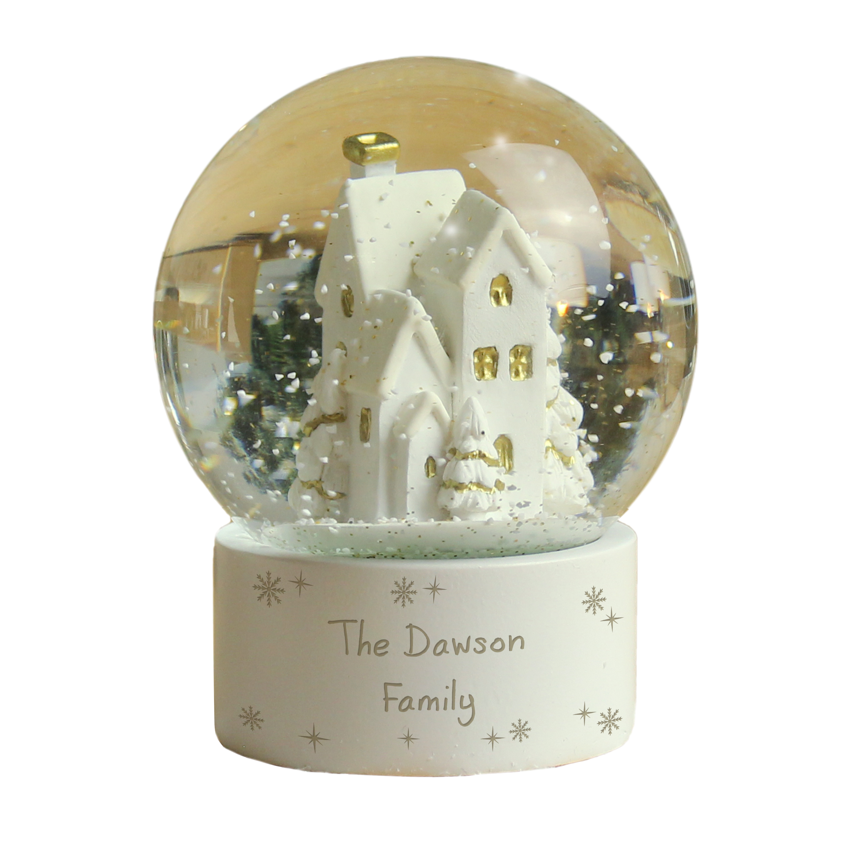 Personalised Village Glitter Snow Globe