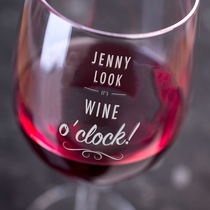 Personalised Wine O'Clock Wine Glass