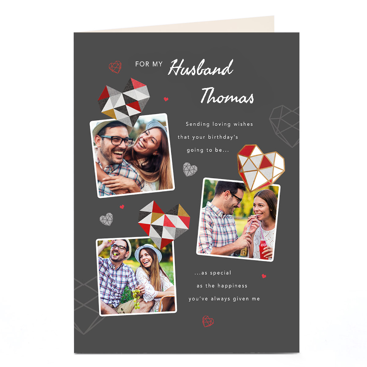 Photo Birthday Card - Sending Loving Wishes, Any Name