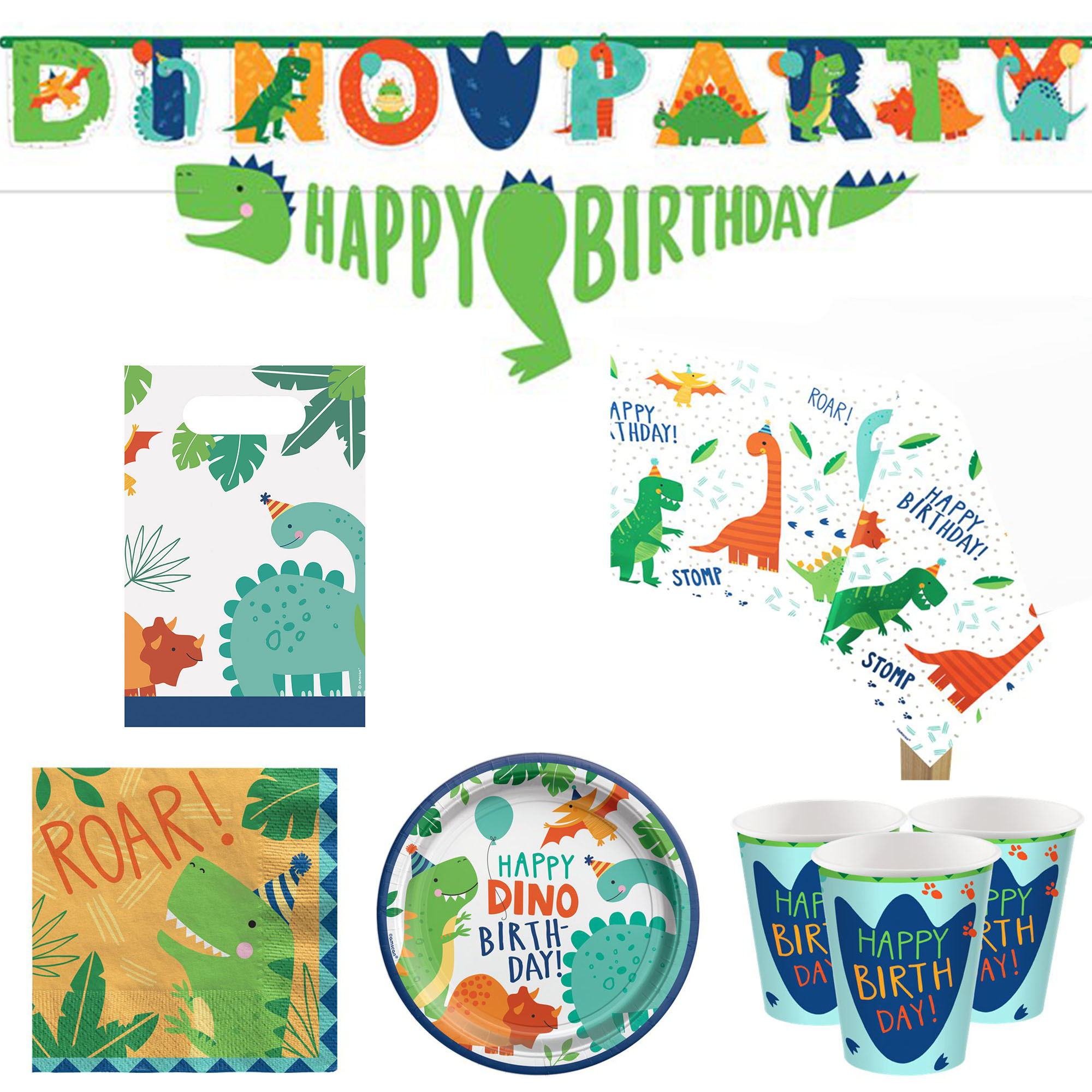 Buy Dino-Mite Birthday Party Tableware & Decorations Bundle - 16 Guests for GBP 15.99