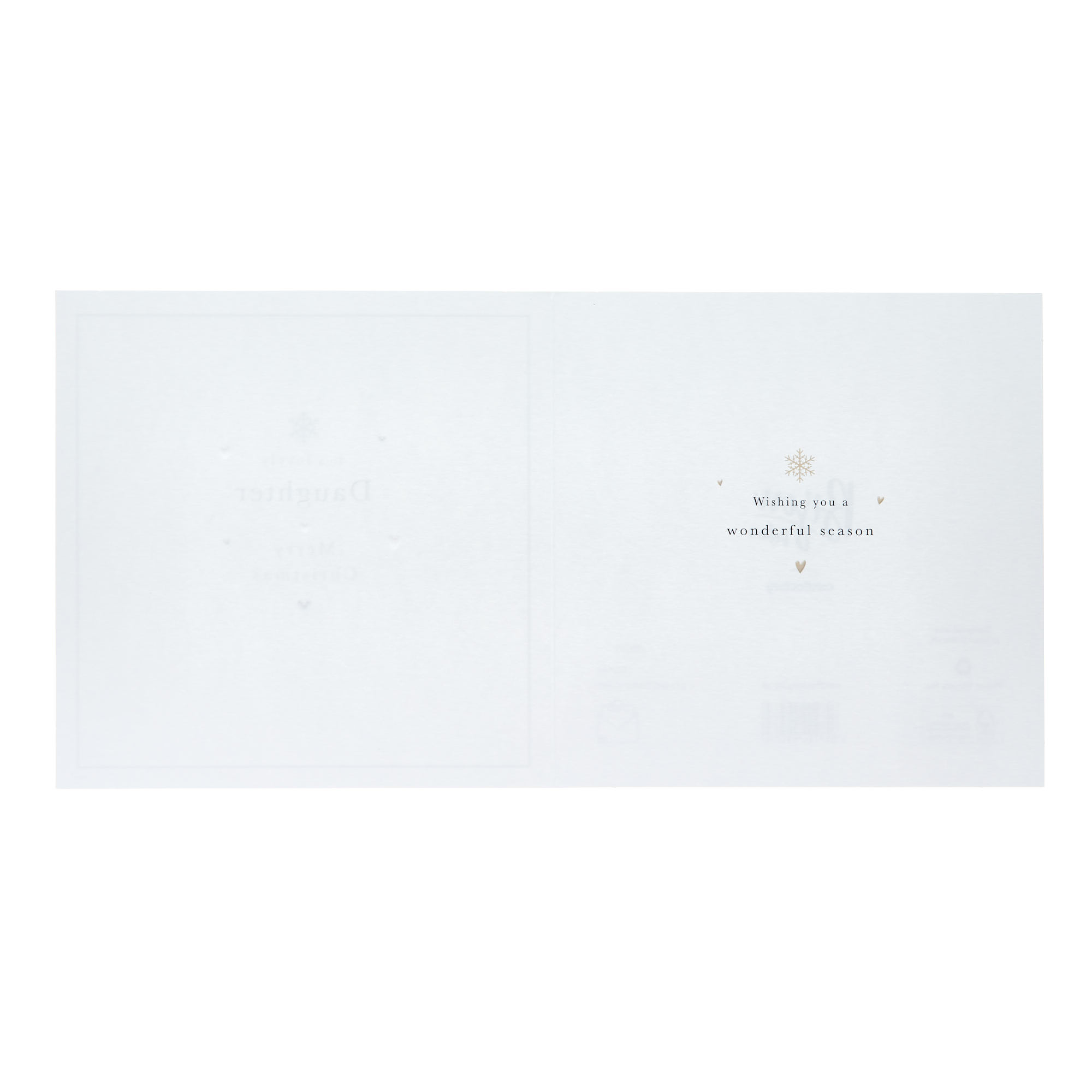Daughter Heart & Snowflake Christmas Card