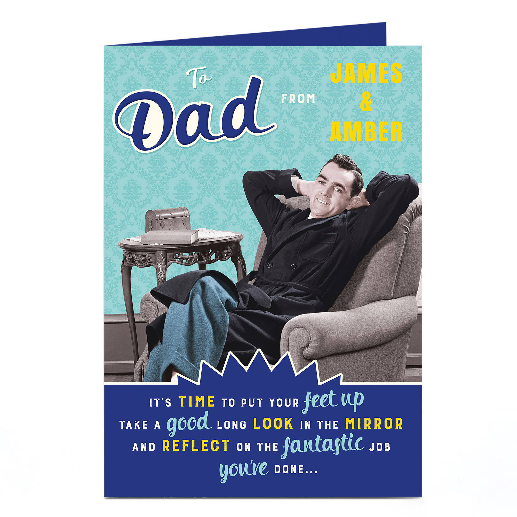 Personalised Father's Day Card - Put Your Feet Up