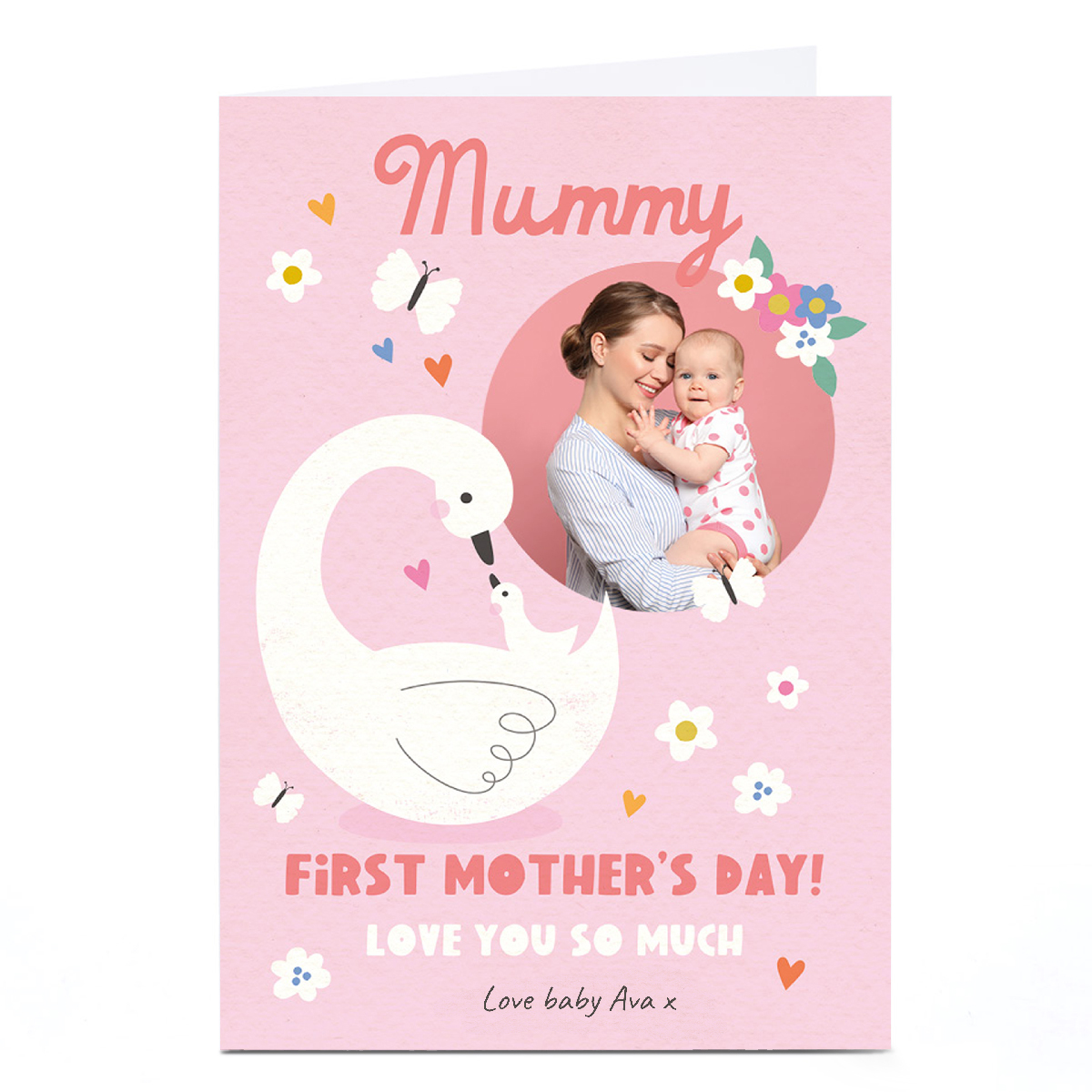 Photo Lemon & Sugar 1st Mother's Day Card - Mummy Swan