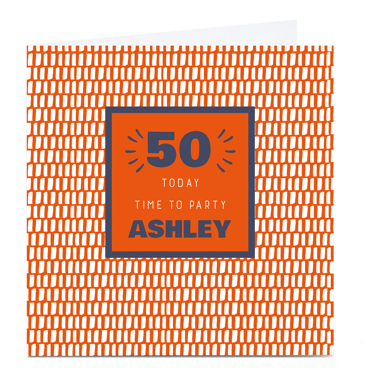 Personalised 50th Birthday Card - Time To Party Orange