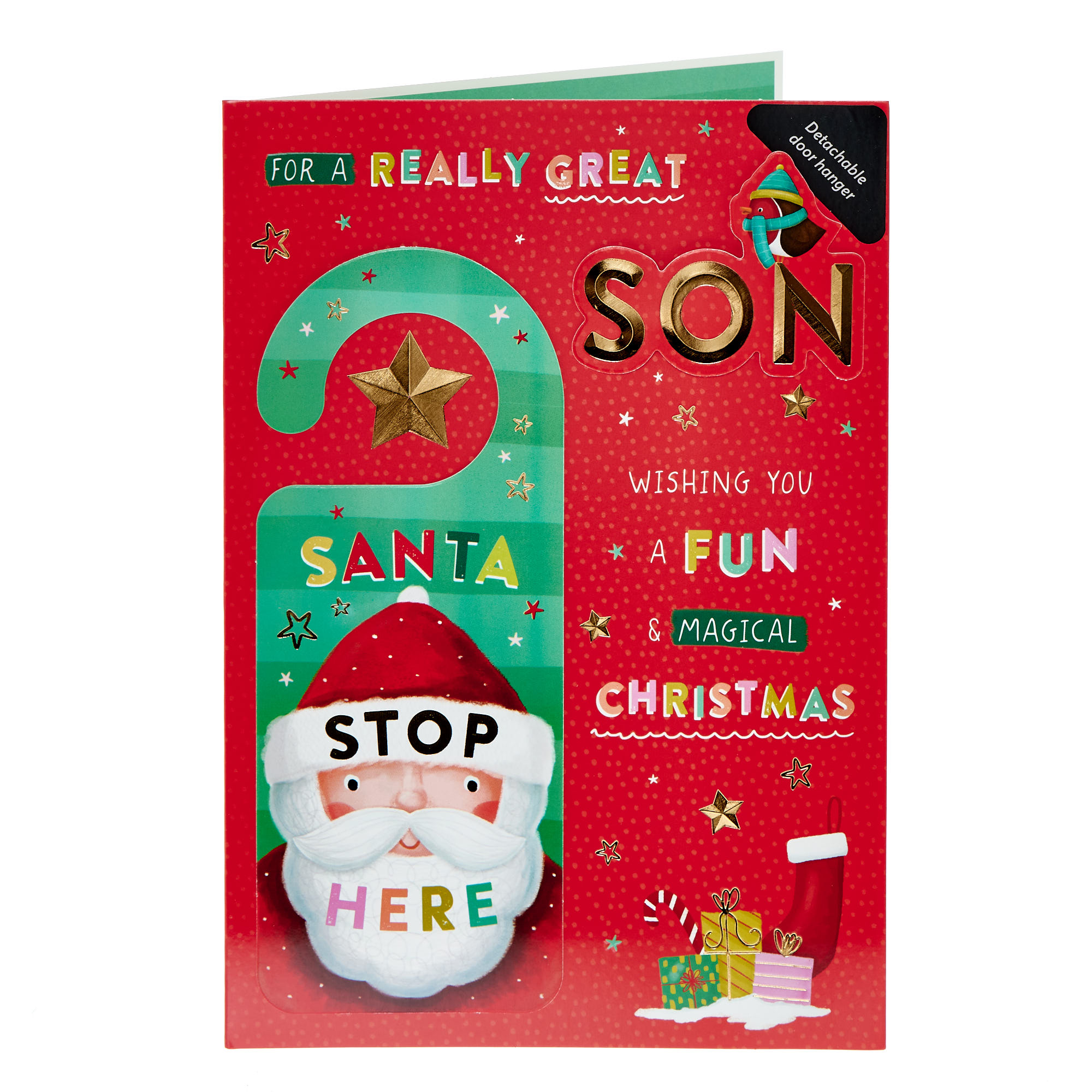 Son Christmas Card With Detachable Door Hanger