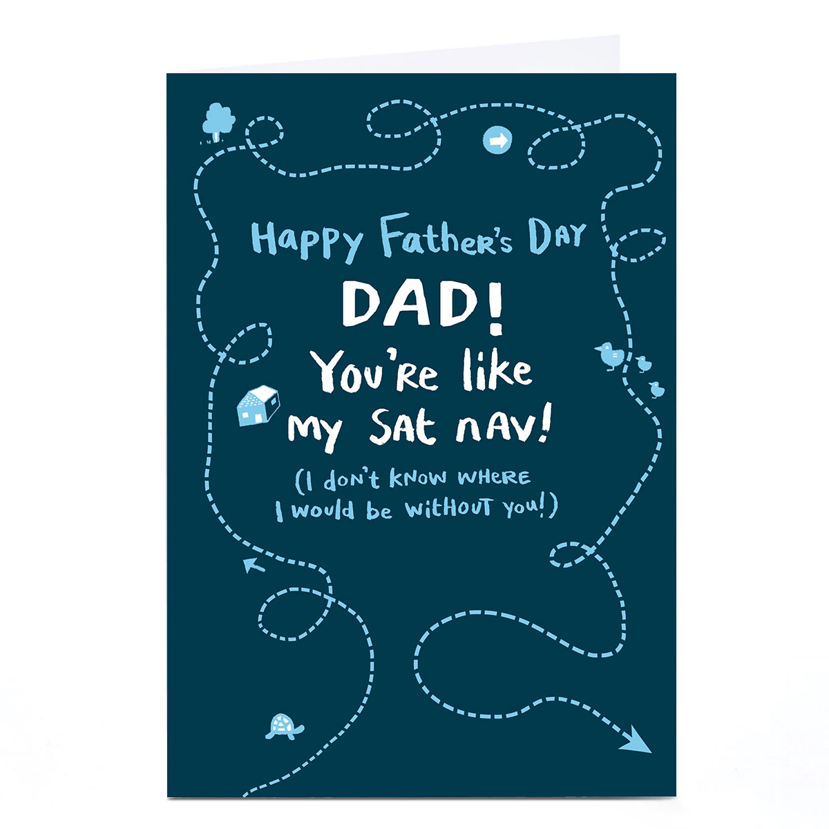 Personalised Hew Ma Father's Day Card - Sat Nav