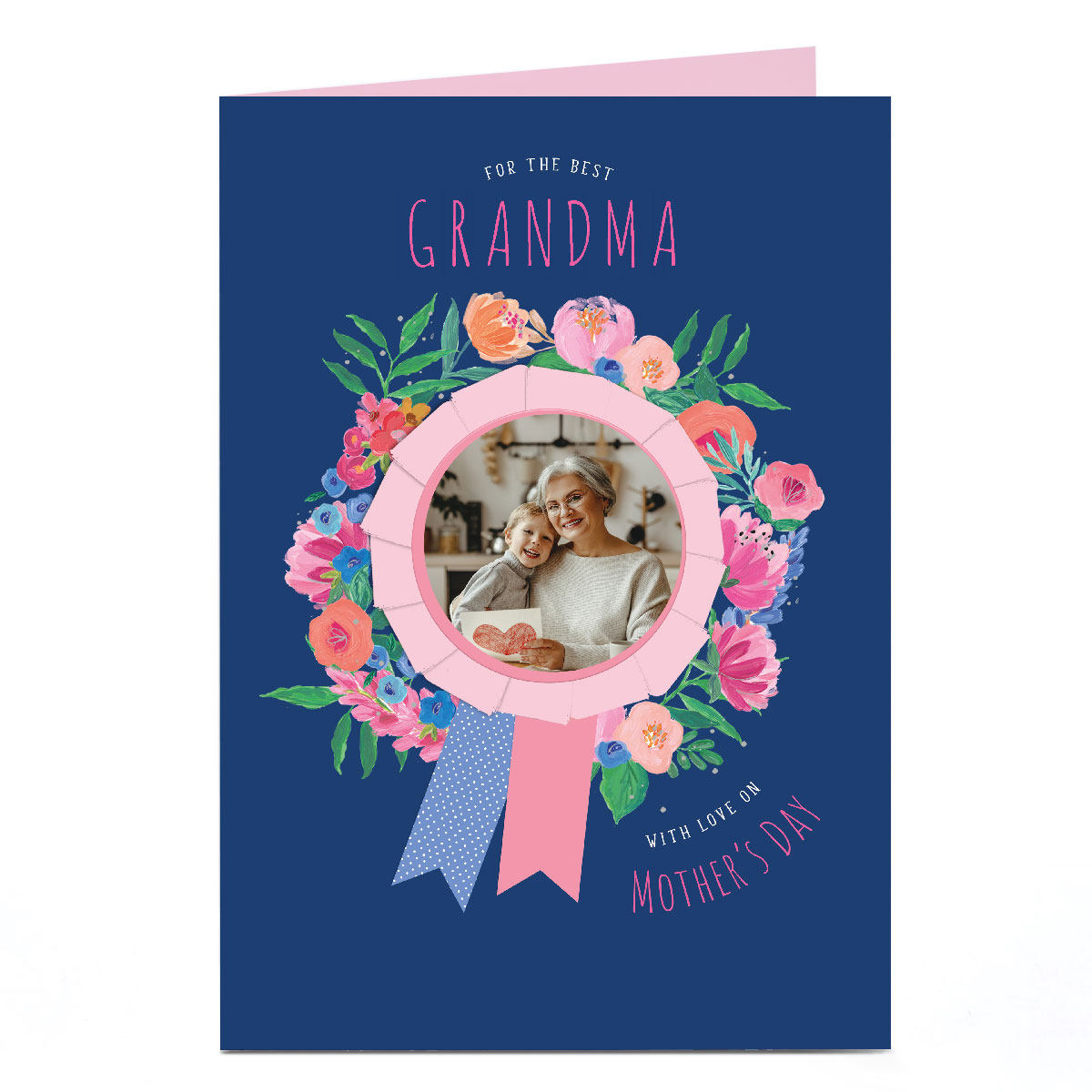 Personalised Mother's Day Photo Card - Ribbon Grandma