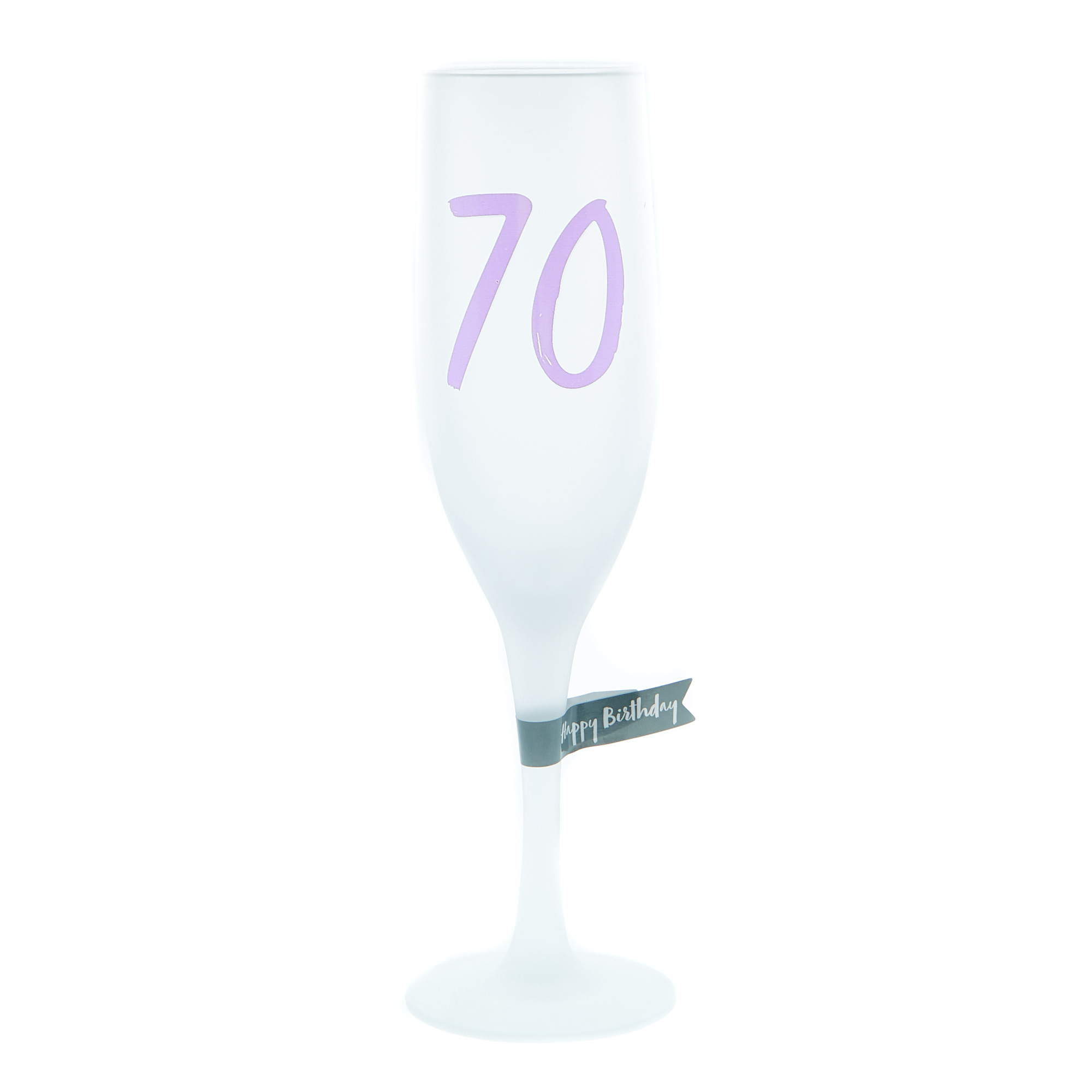 70th Birthday Frosted Champagne Flute 