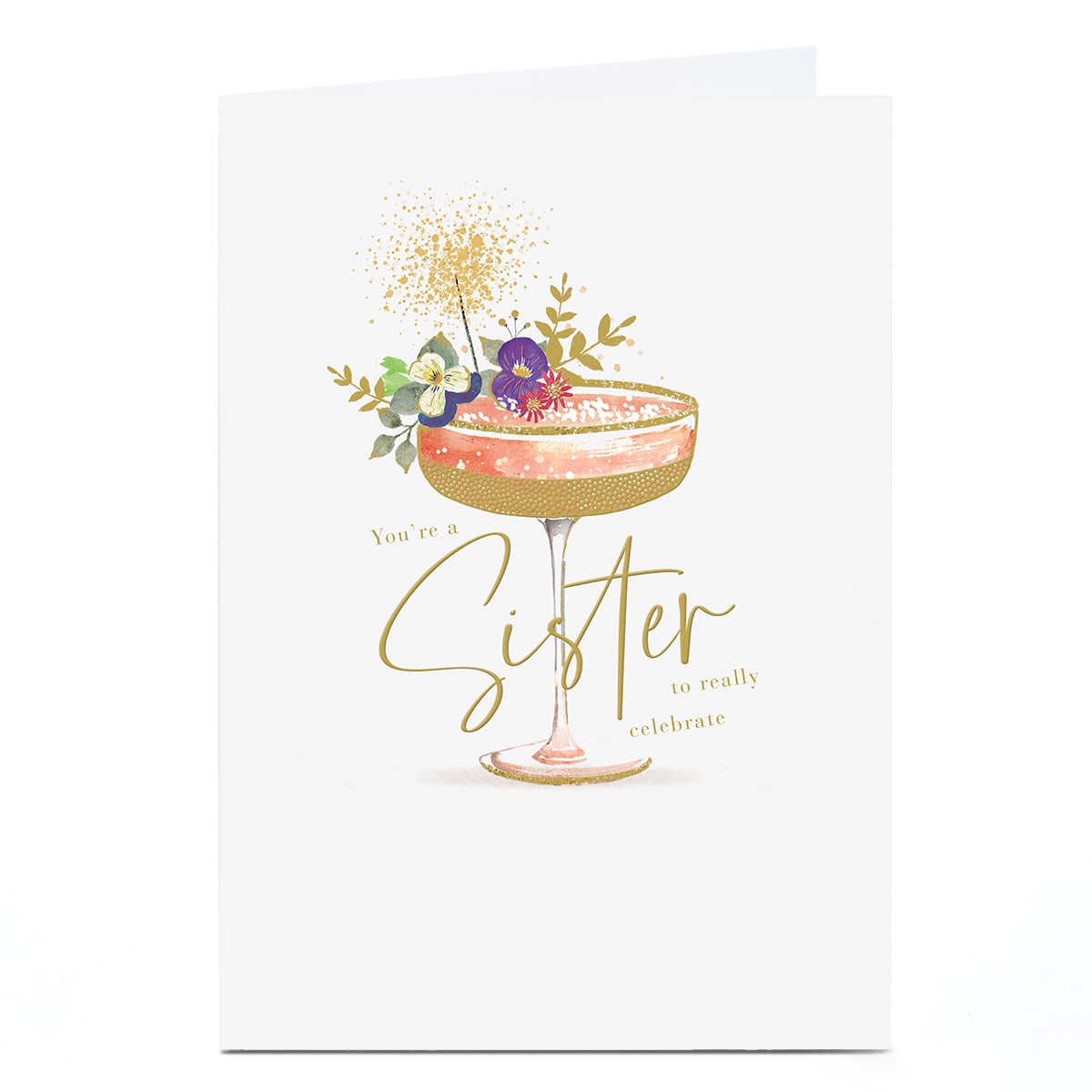 Birthday Card - Peach Cocktail, Sister