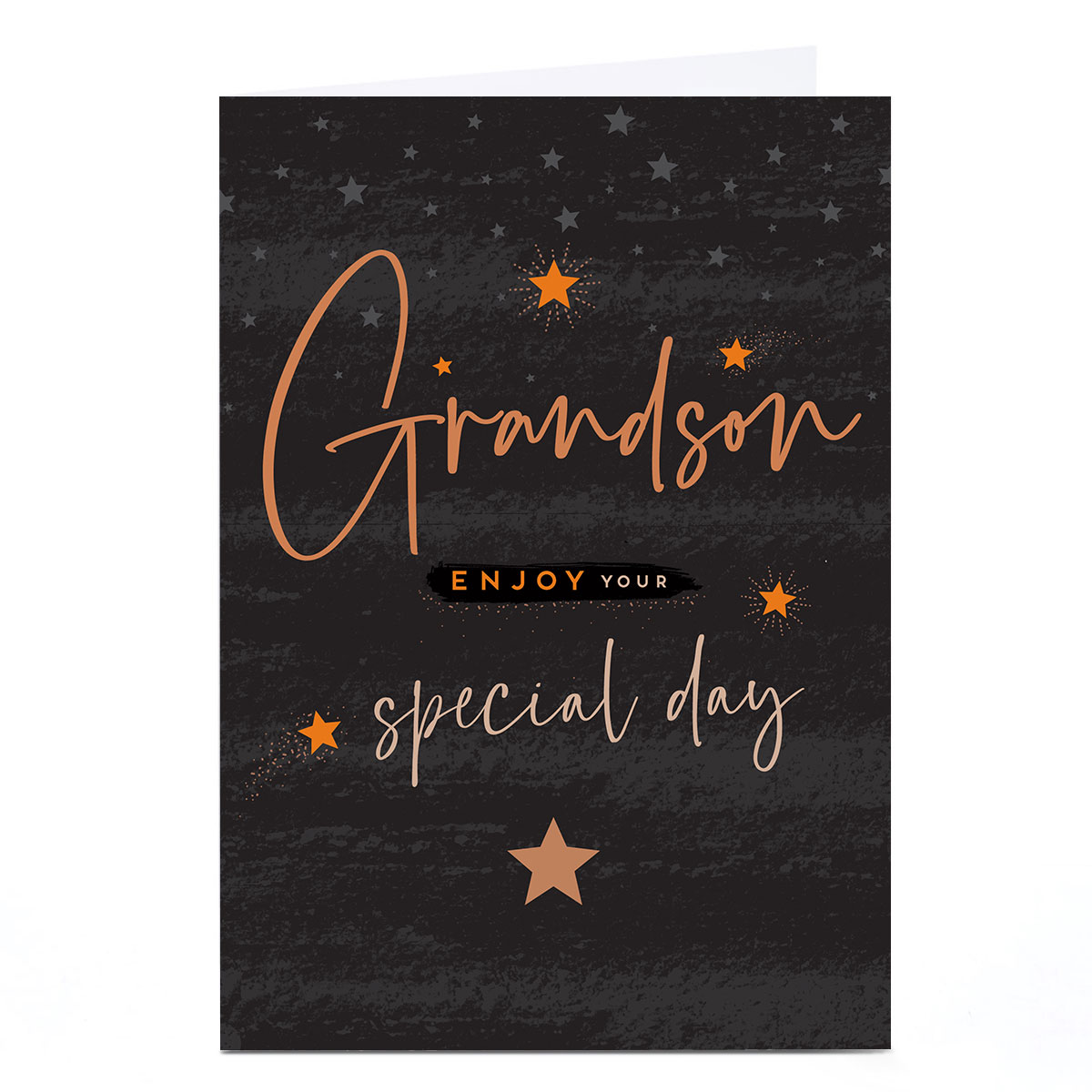 Personalised Birthday Card - Black and Bronze, Grandson