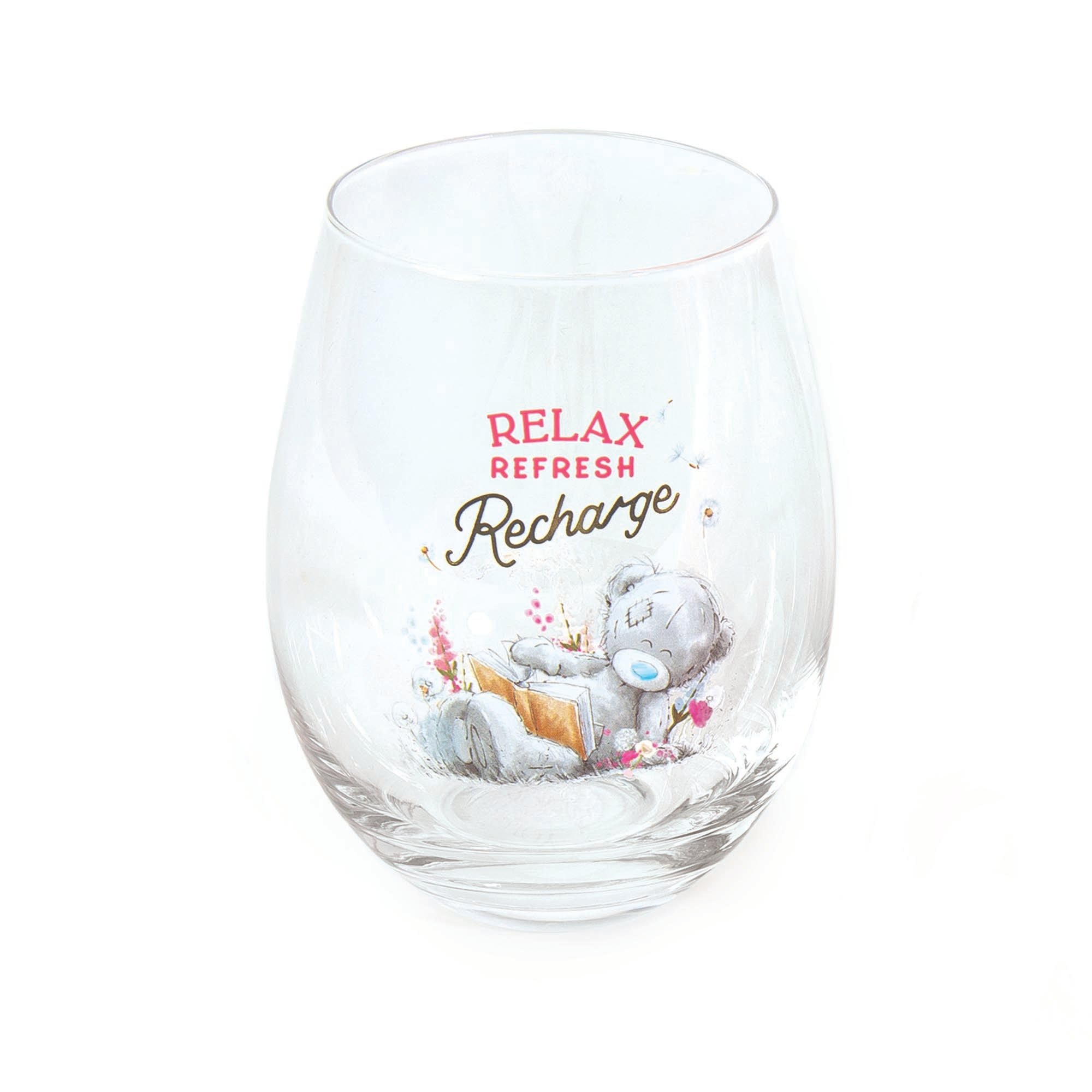 Tatty Teddy Slippers, Stemless Glass & Coaster Gift Set
