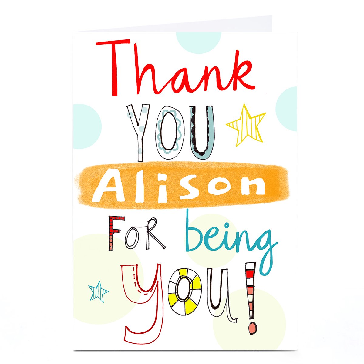 Personalised Lindsay Loves To Draw Card - Thank You For Being You 