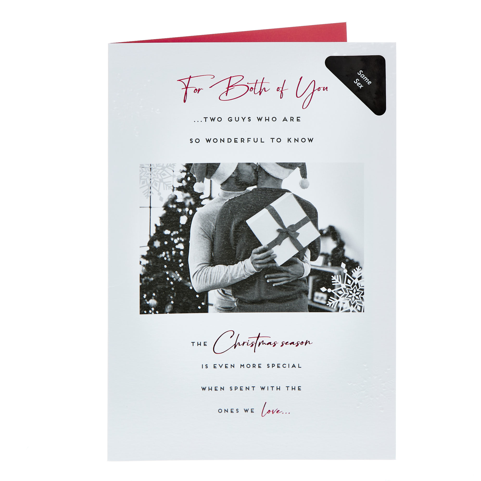 Two Guys Black & White Photo Christmas Card