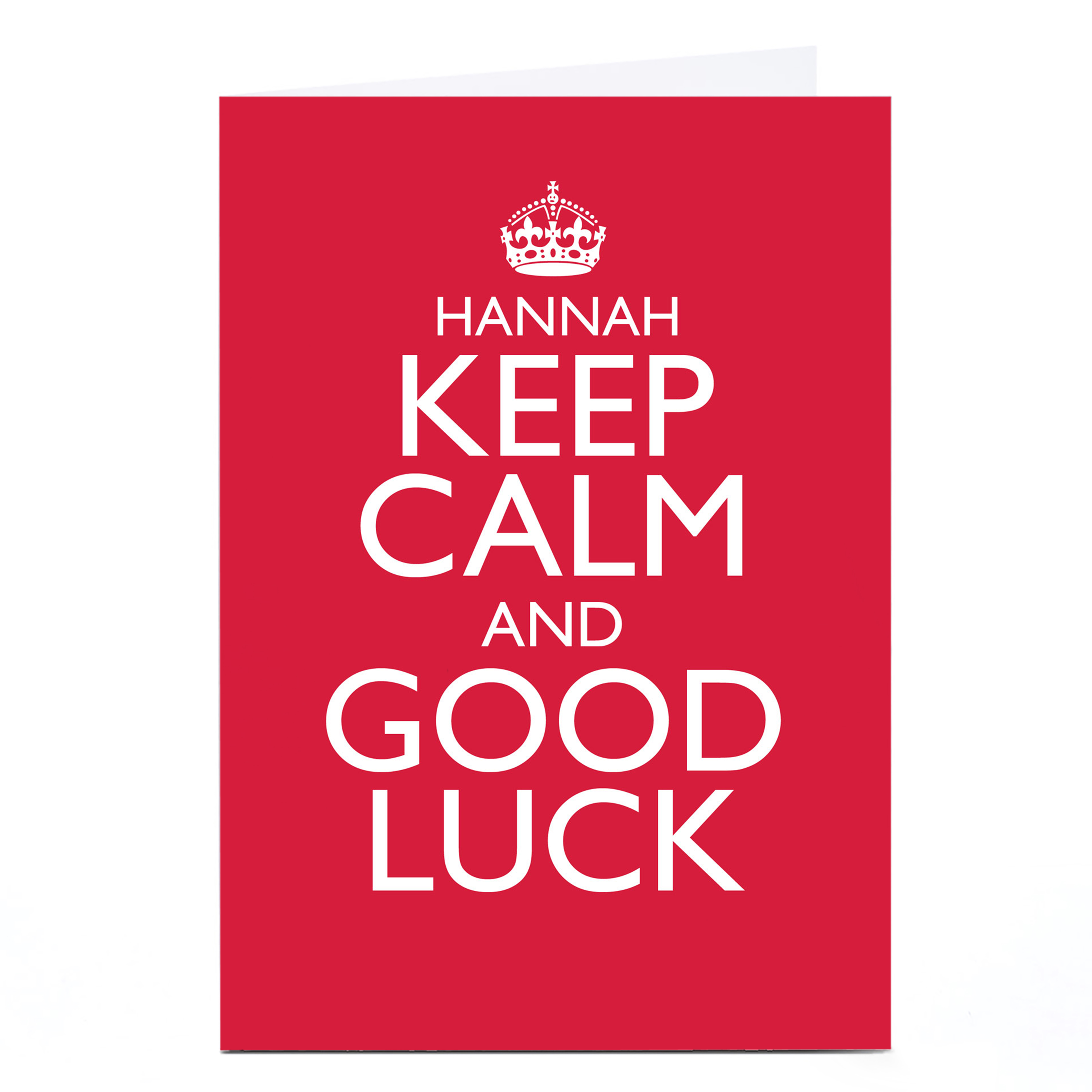 Personalised Good Luck Card - Keep Calm