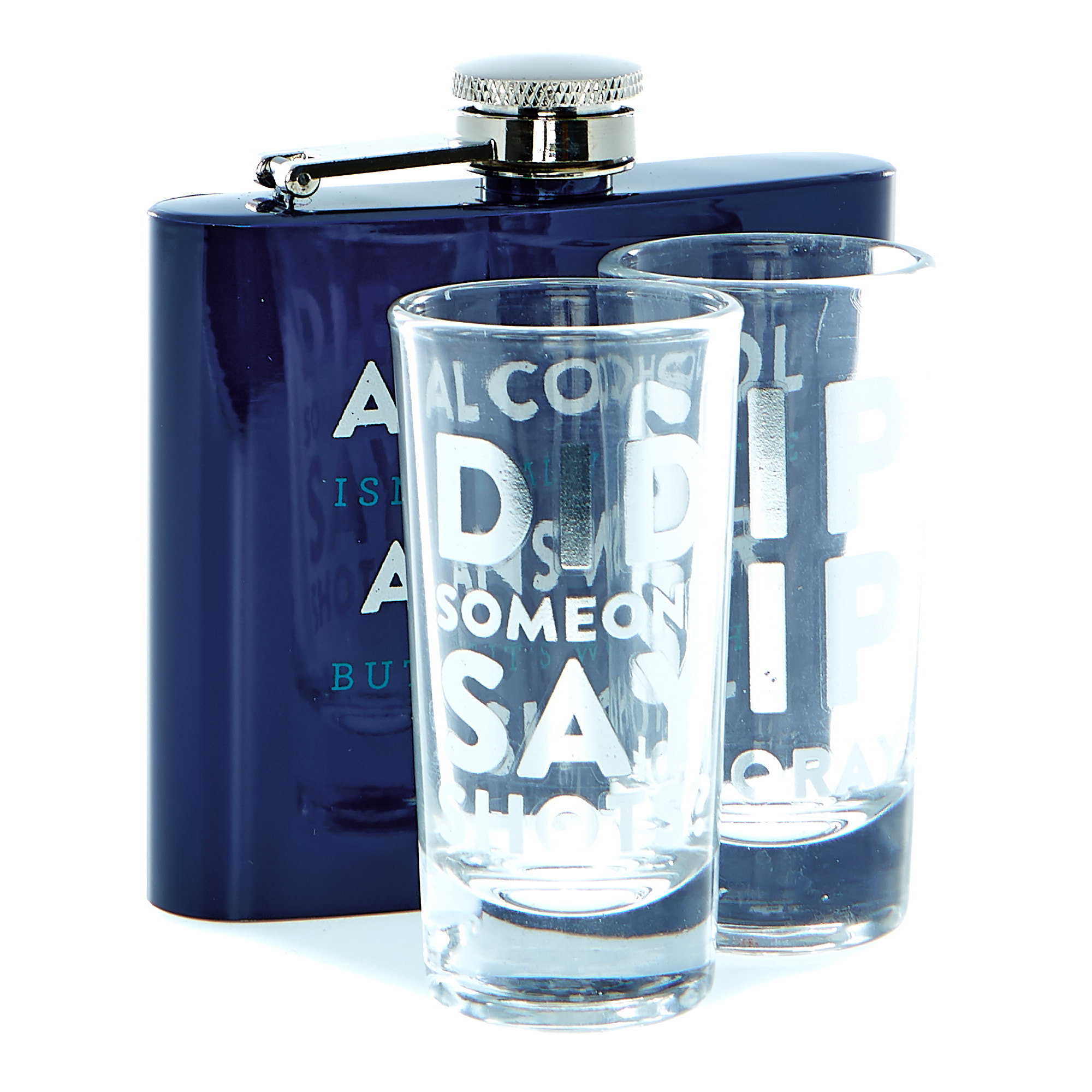 Men's Hip Flask & Shot Glasses Gift Set