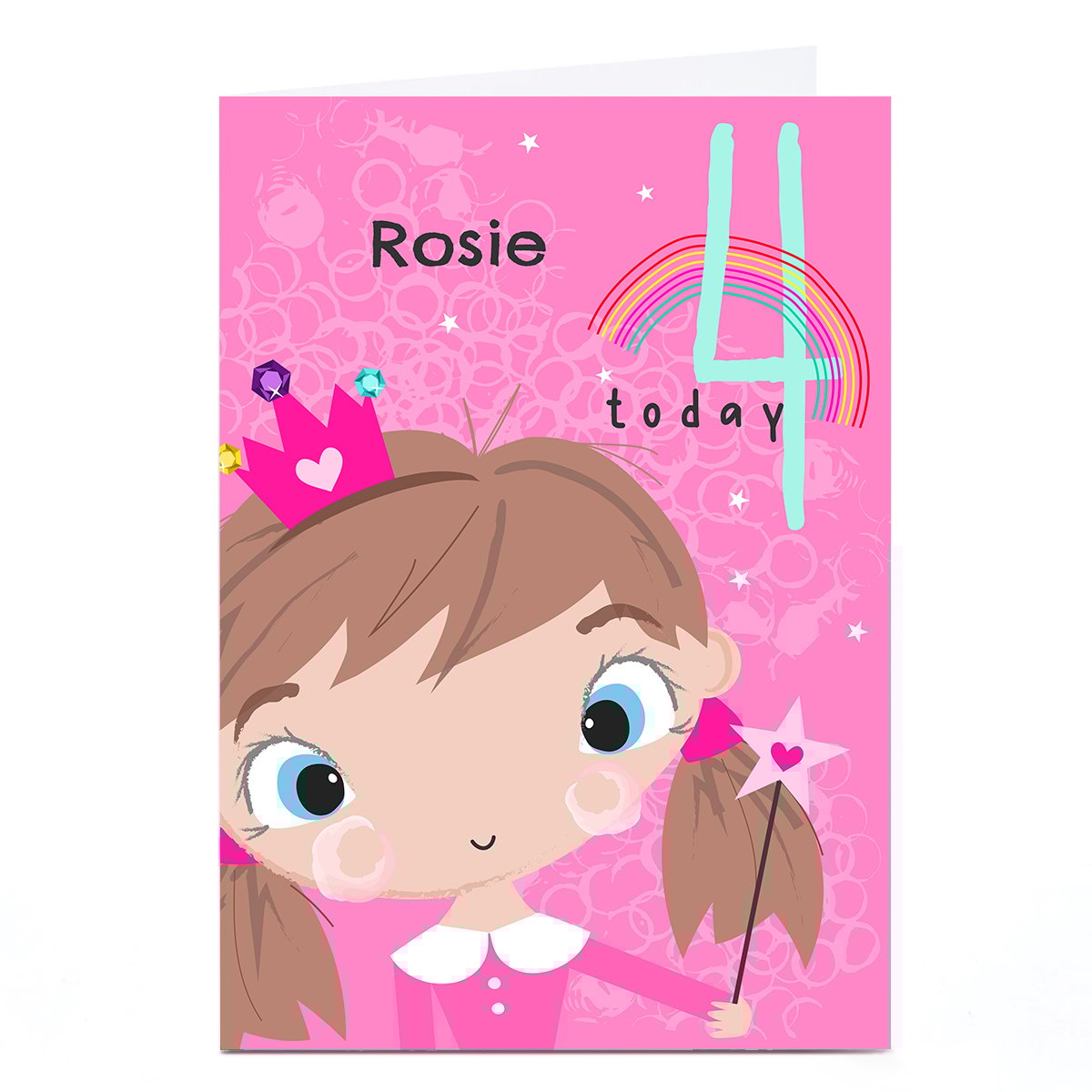 Personalised Rachel Griffin 4th Birthday Card - Pink Princess