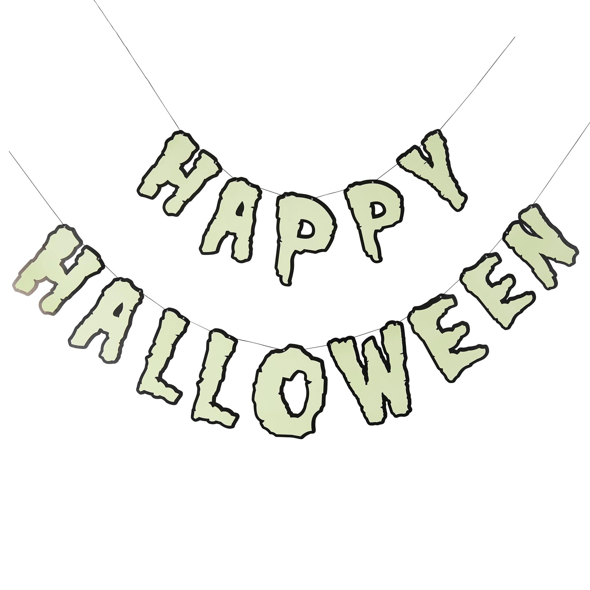 Glow In The Dark Happy Halloween Card Banner 2m