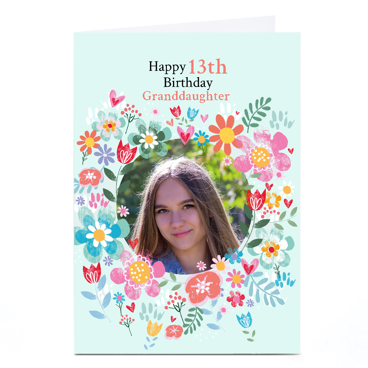 Photo Lindsay Loves to Draw 13th Birthday Card - Granddaughter Frame, Editable Age & Recipient