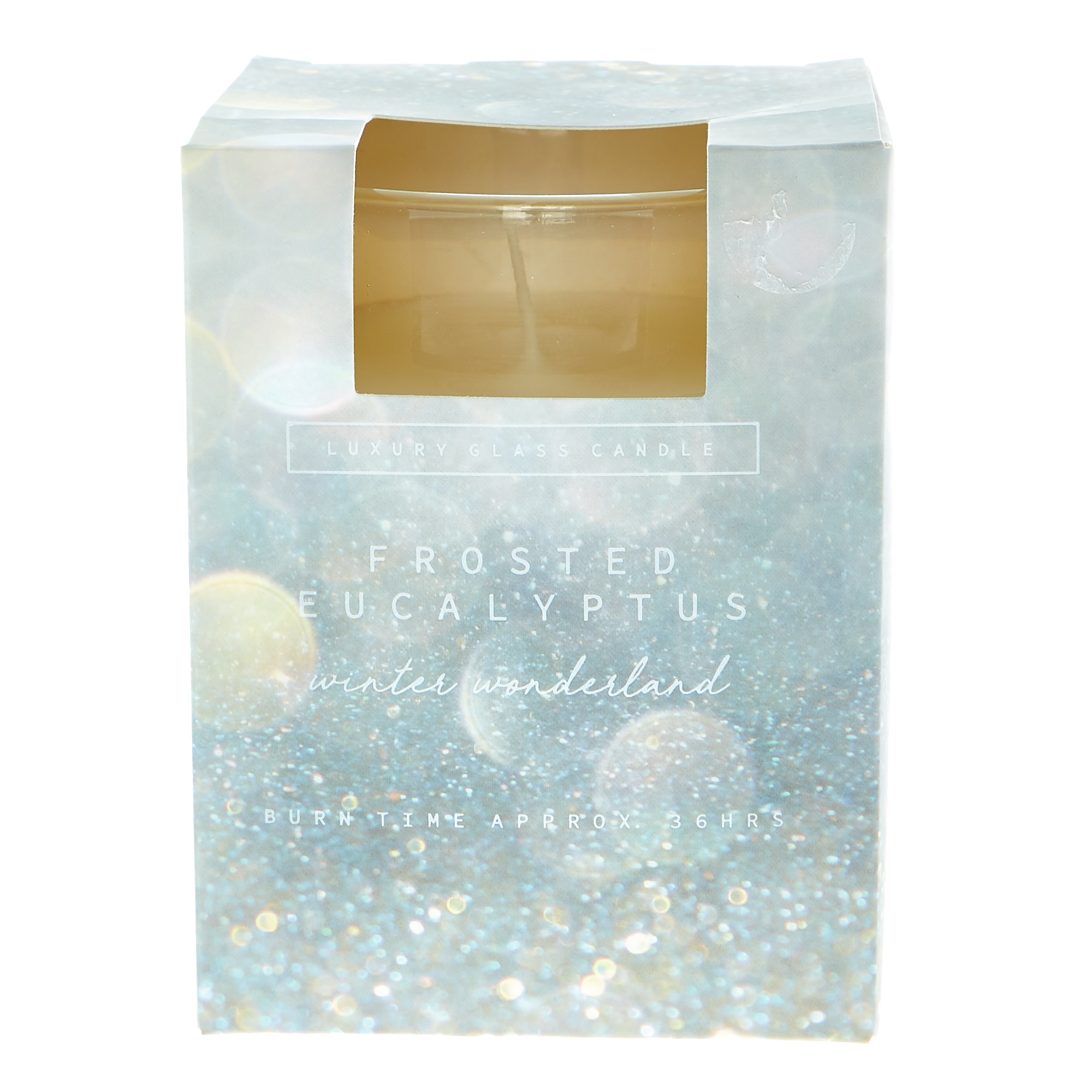 Frosted Eucalyptus Winter Wonderland Luxury Glass Candle 