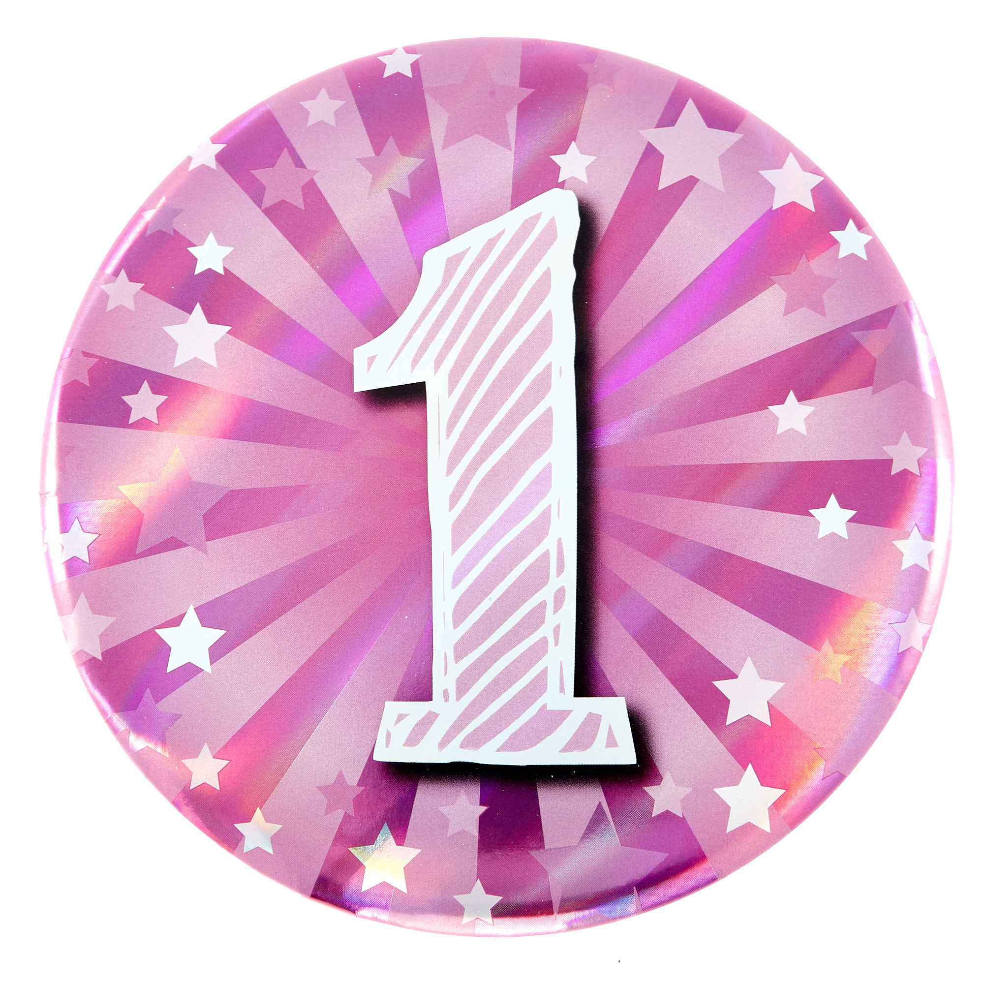 Giant 1st Birthday Badge - Pink