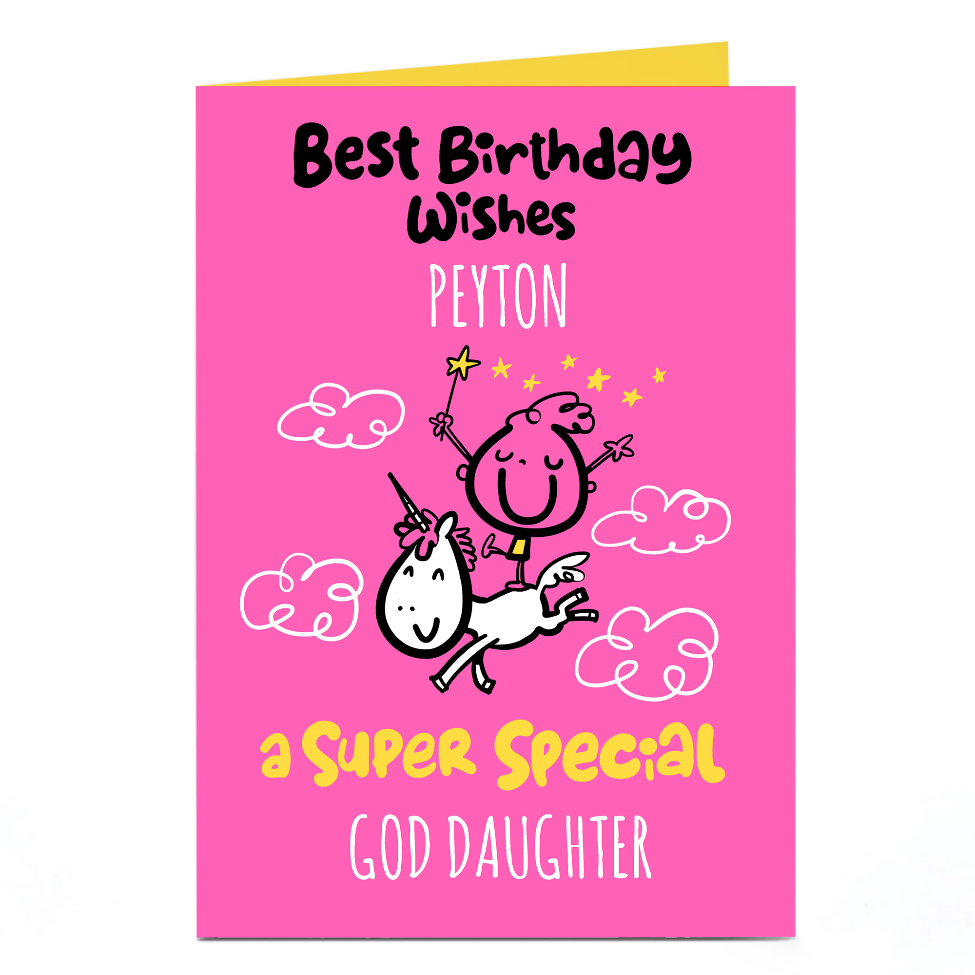 Personalised Fruitloops Birthday Card - Super Special Goddaughter, Unicorn