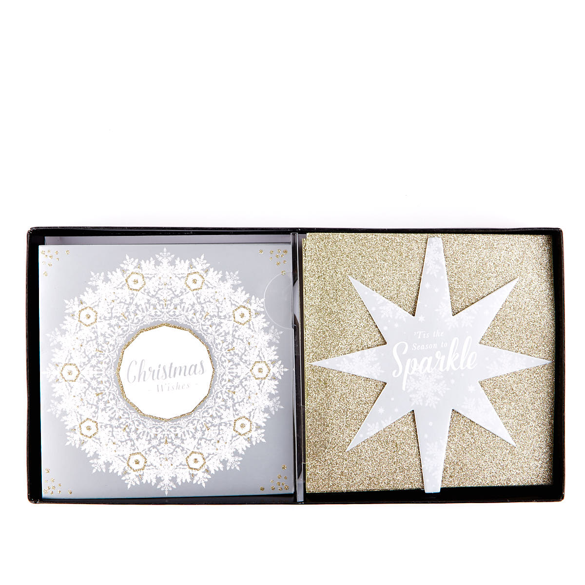 Handcrafted Boxed Christmas Cards - Sparkle & Wishes Pack of 16