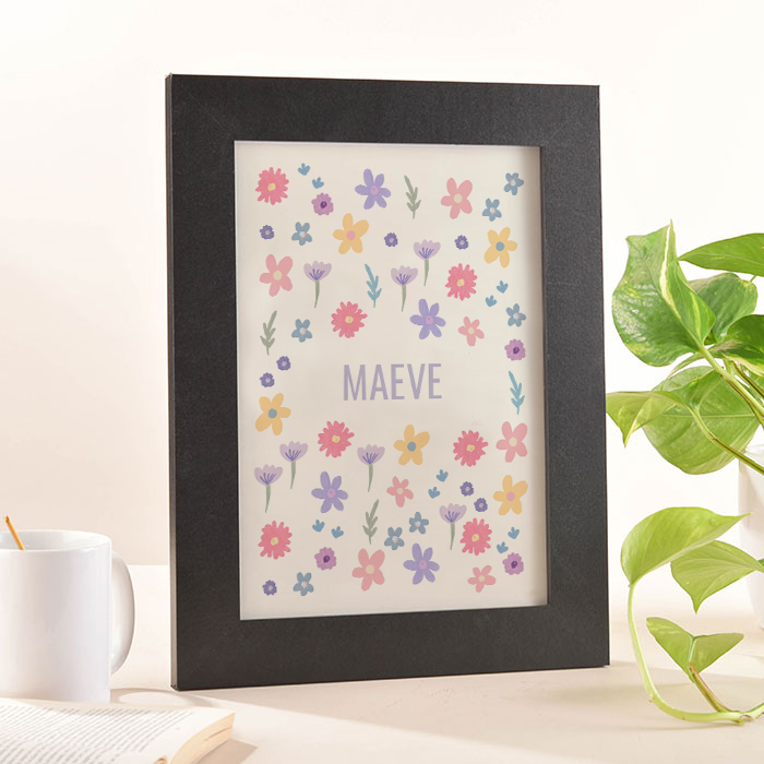 Personalised Flowers Framed Print