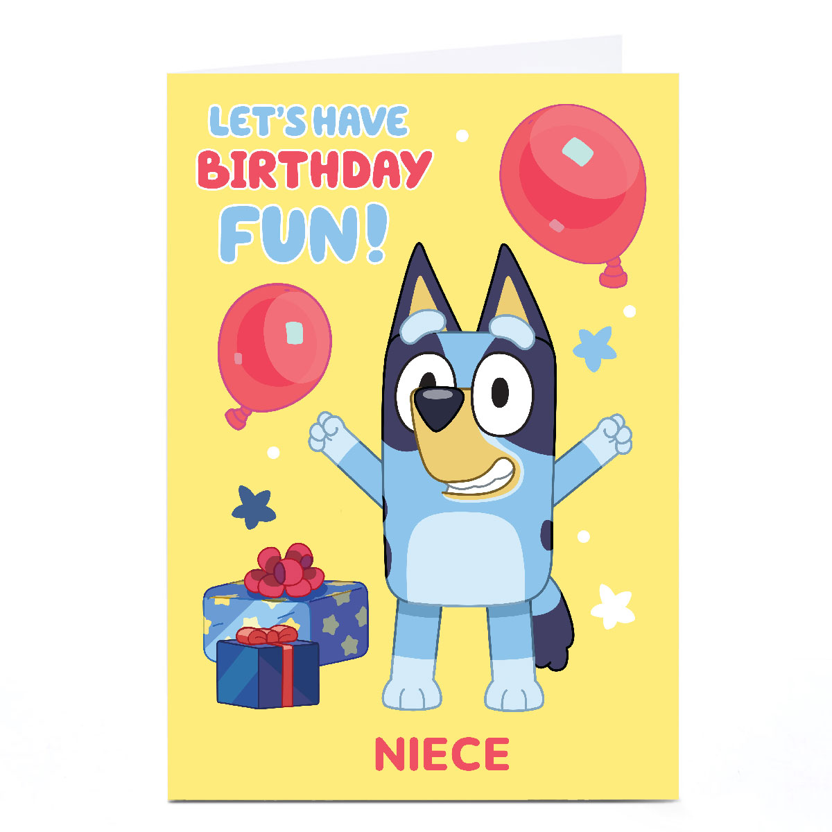 Personalised Birthday Card - Bluey Niece Yellow
