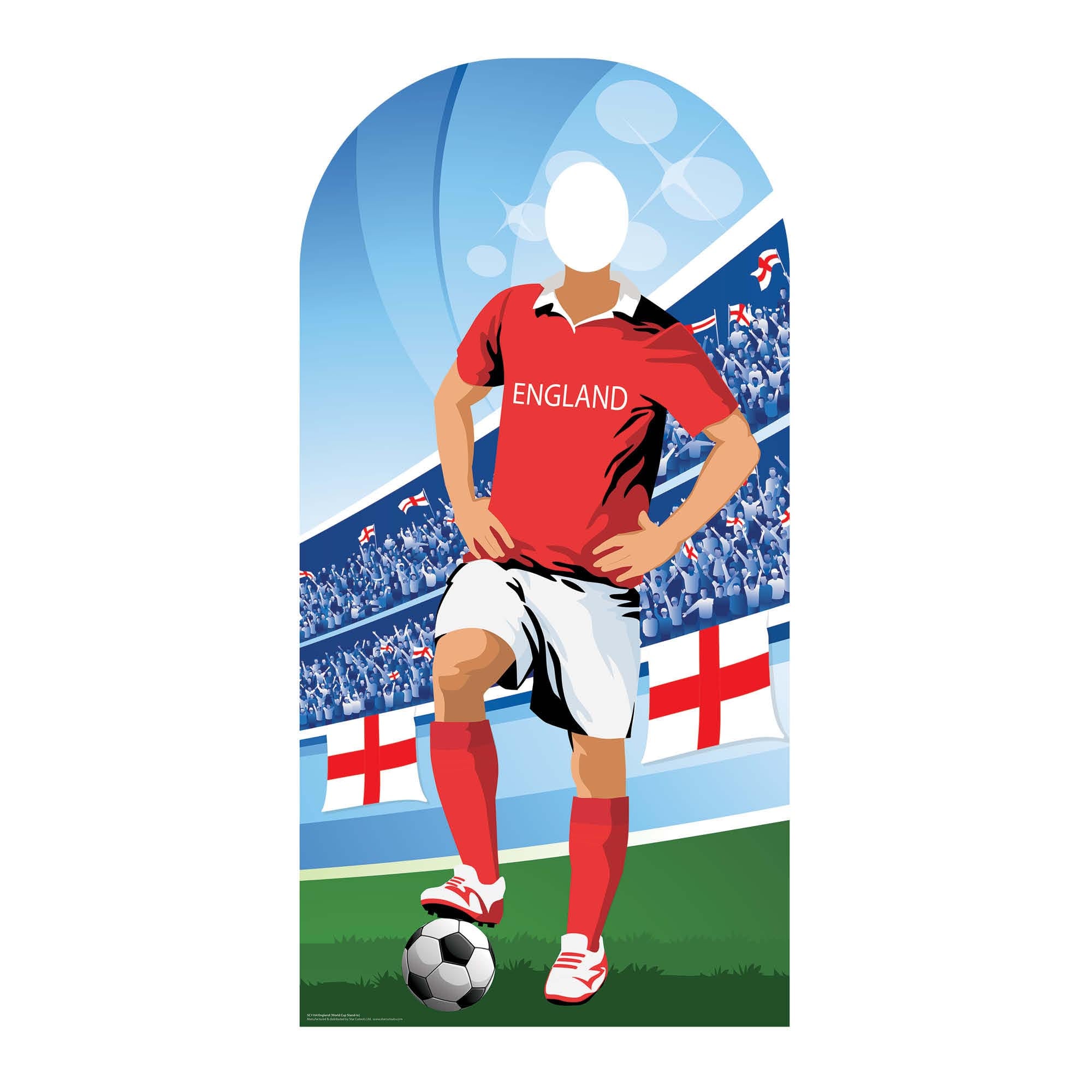 England World Cup Football Stand In Cardboard Cutout 
