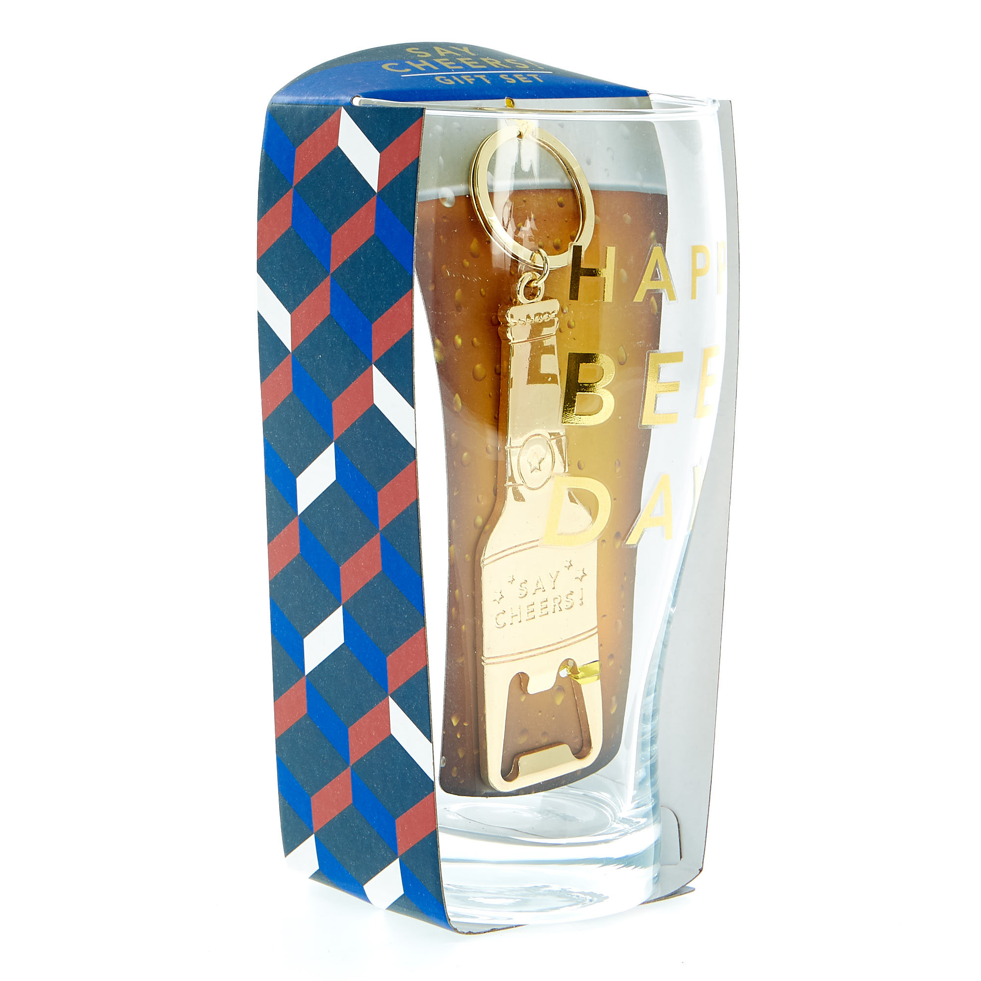 Say Cheers Pint Glass & Bottle Opener Gift Set