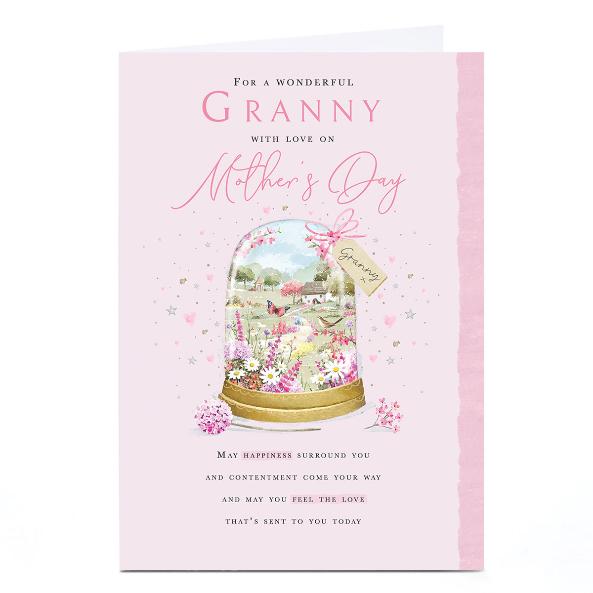 Personalised Mother's Day Card - Springtime Snow Globe, Granny